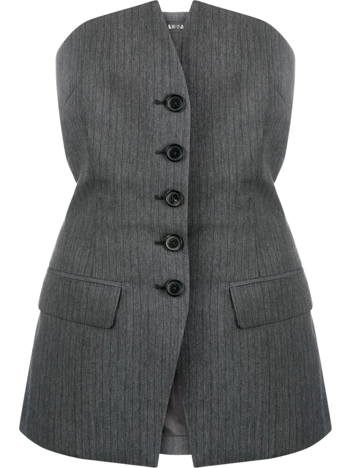 blazer-style strapless top