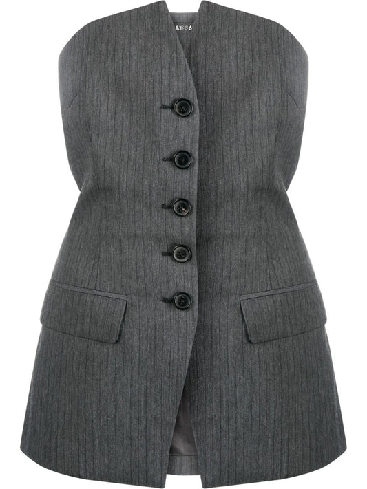 blazer-style strapless top