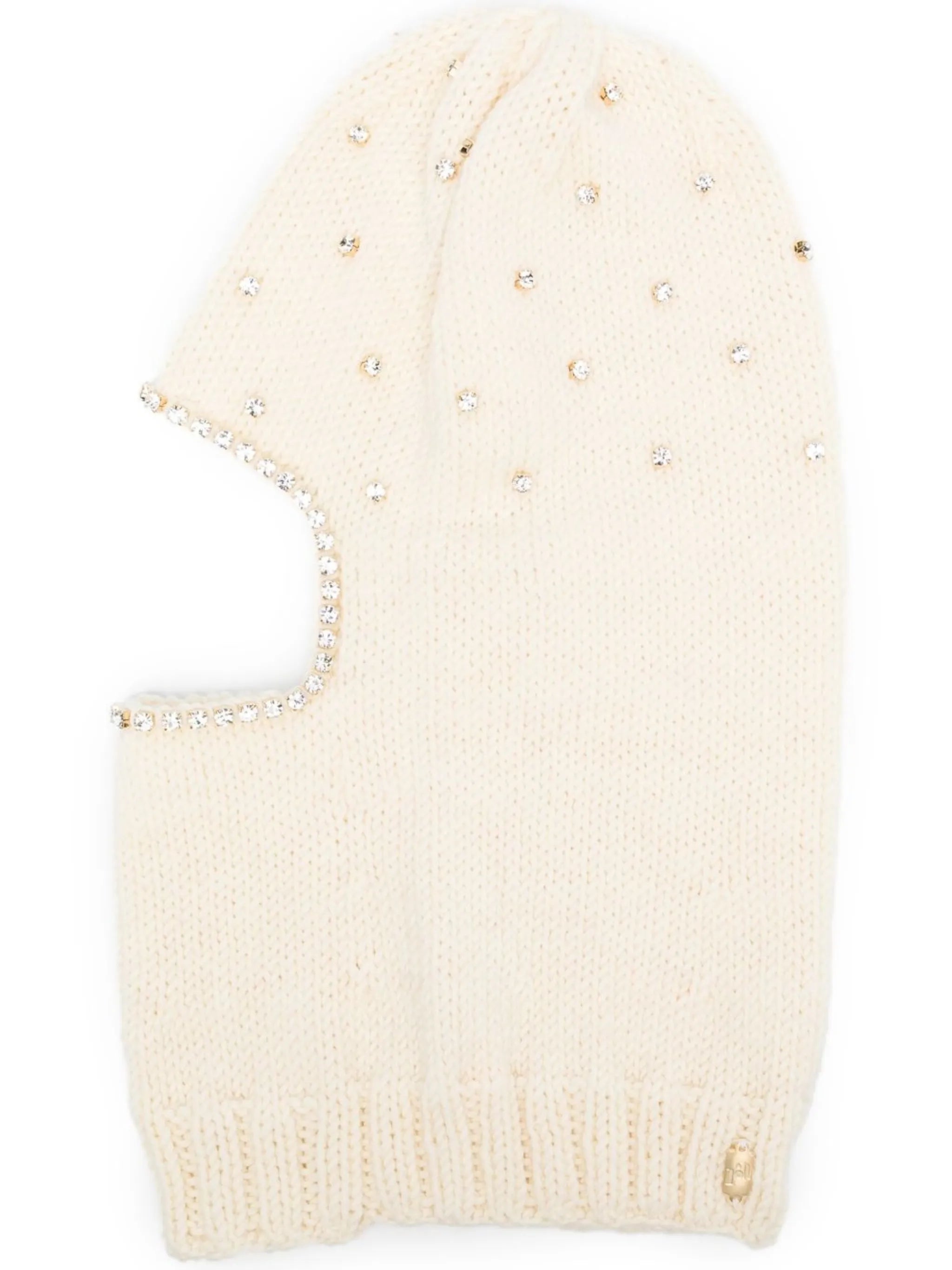 crystal-embellished knitted balaclava