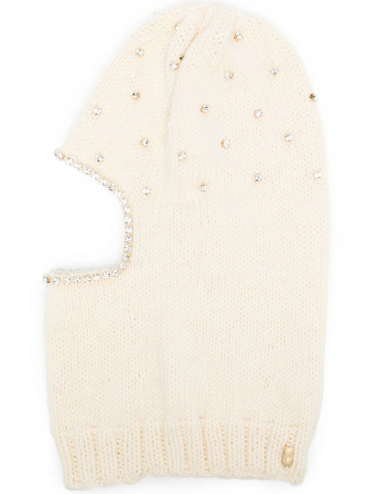 crystal-embellished knitted balaclava
