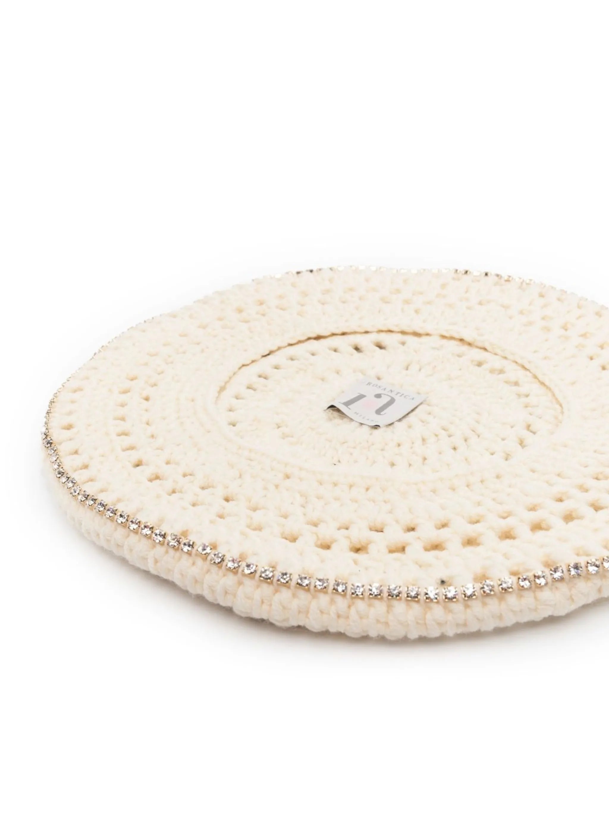 crystal-embellished knitted beret
