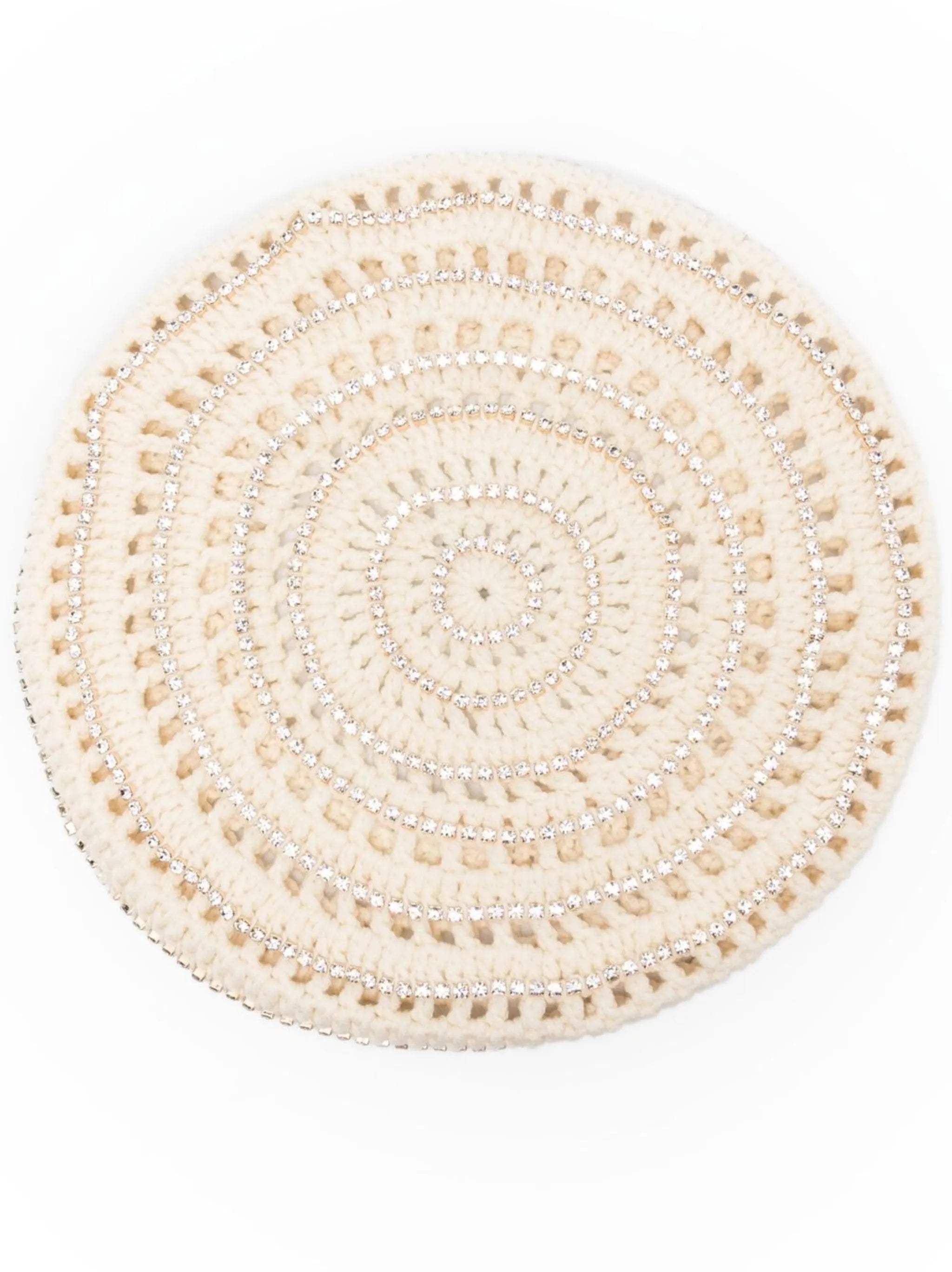 crystal-embellished knitted beret