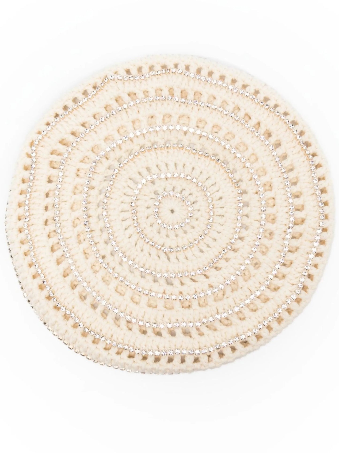 crystal-embellished knitted beret
