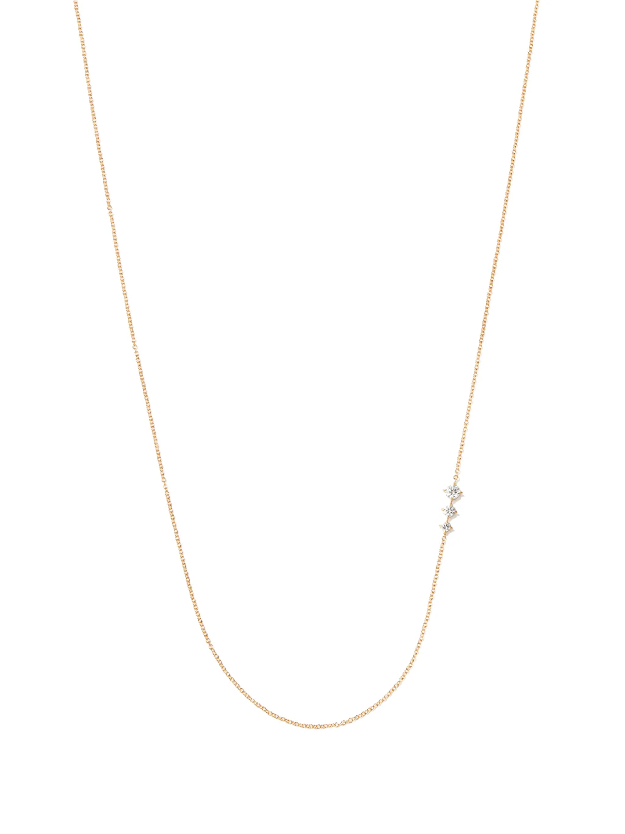 14kt yellow gold Éclat Floating diamond necklace