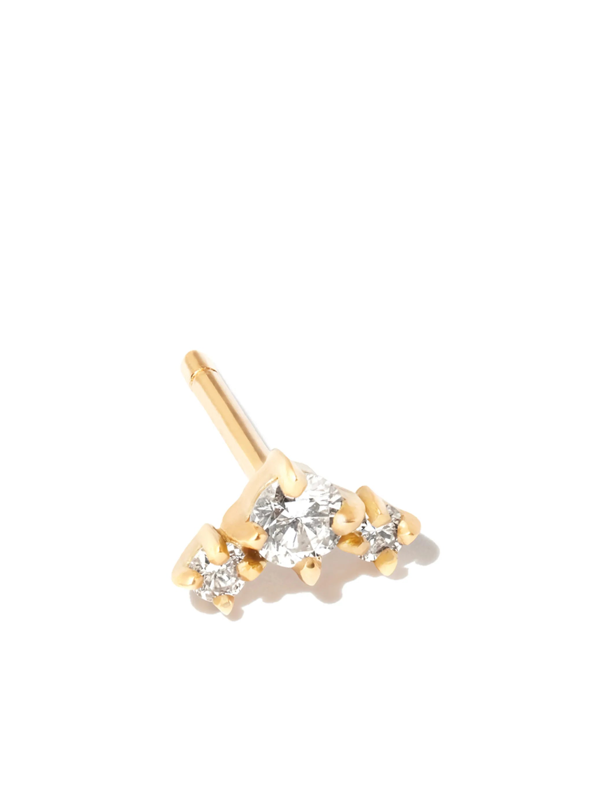 18kt yellow gold Eclat diamond stud earring
