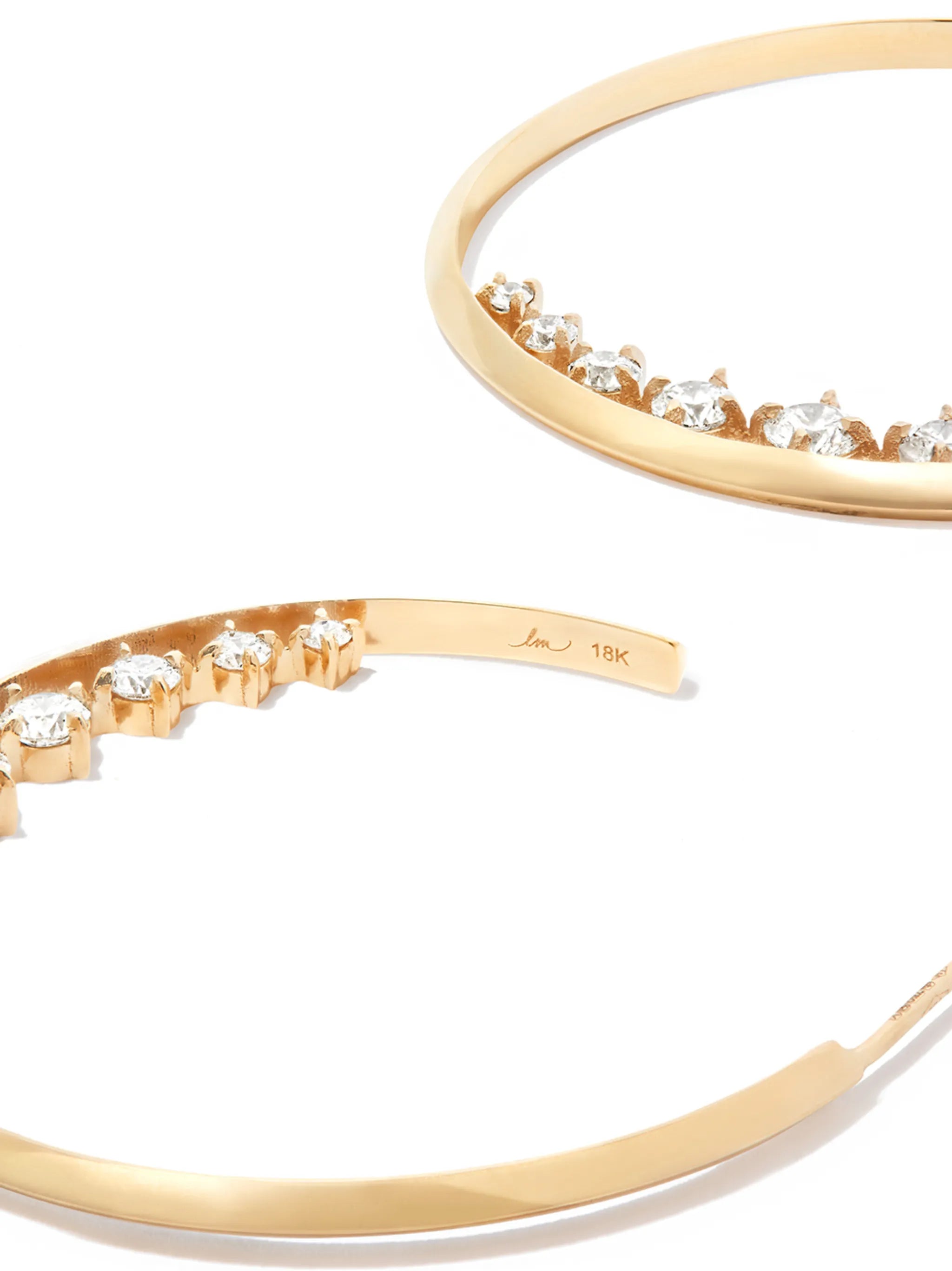18kt yellow gold Éclat diamond hoop earrings