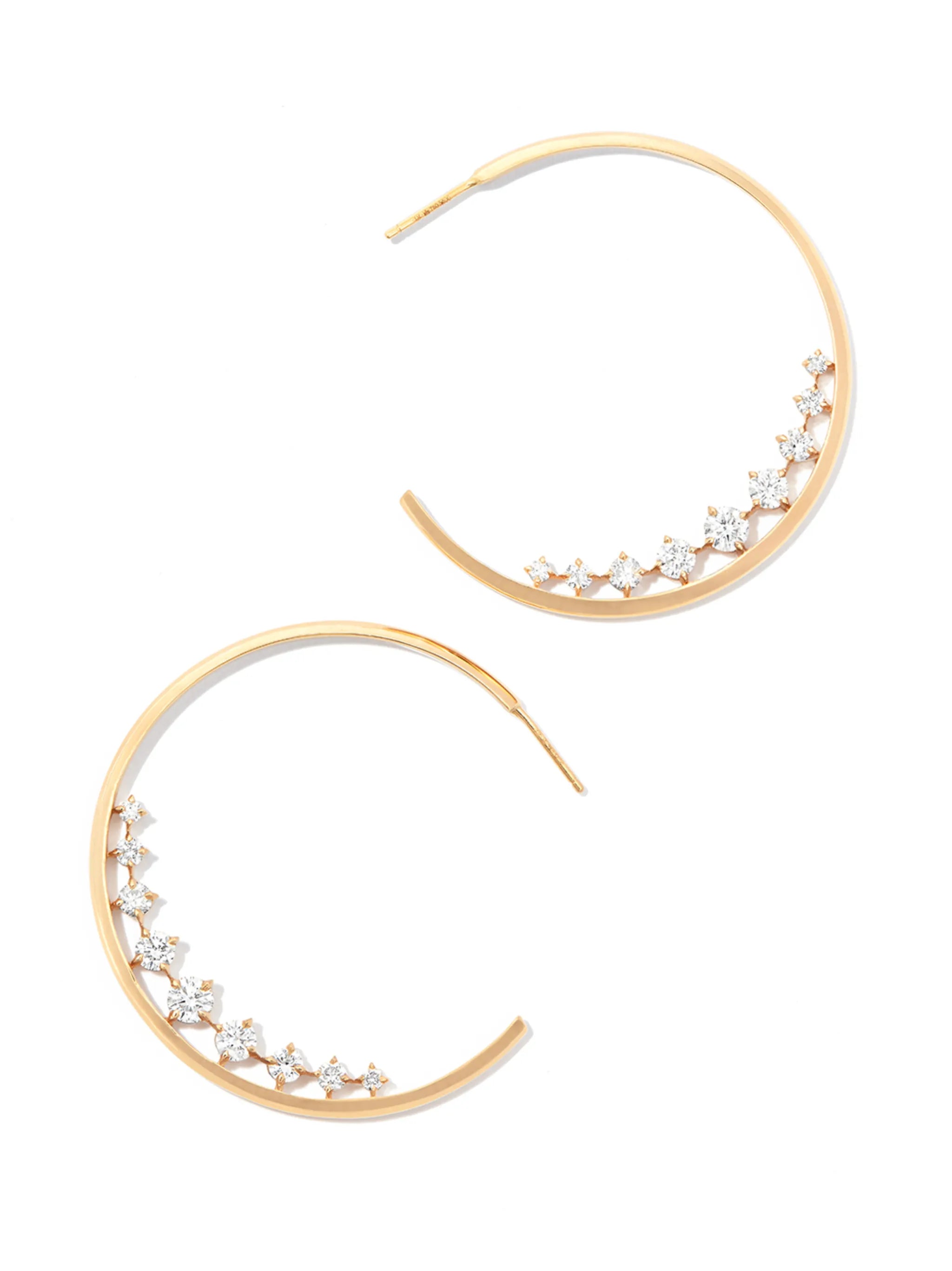 18kt yellow gold Éclat diamond hoop earrings