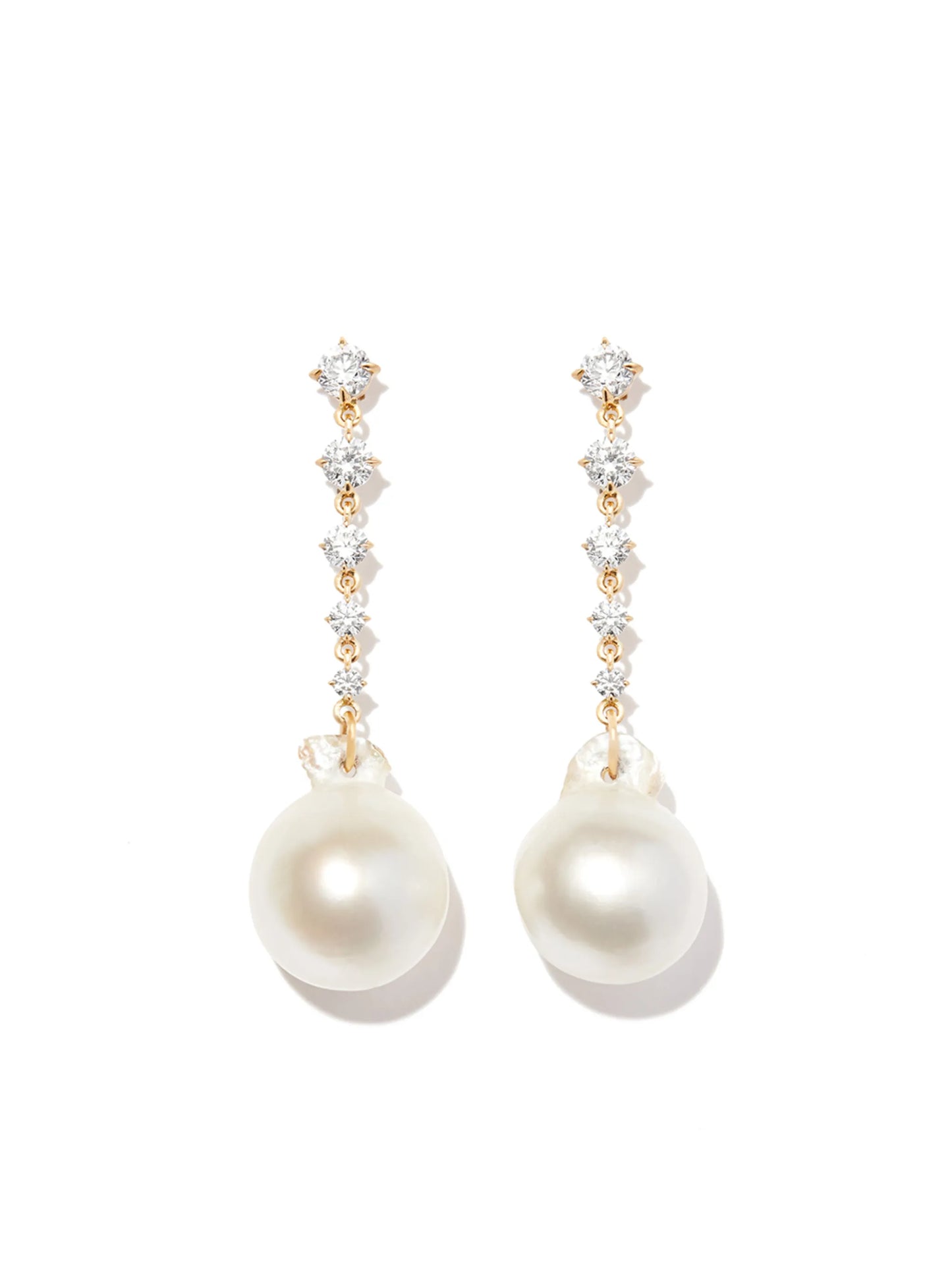 18kt yellow gold Éclat pearl and diamond earring
