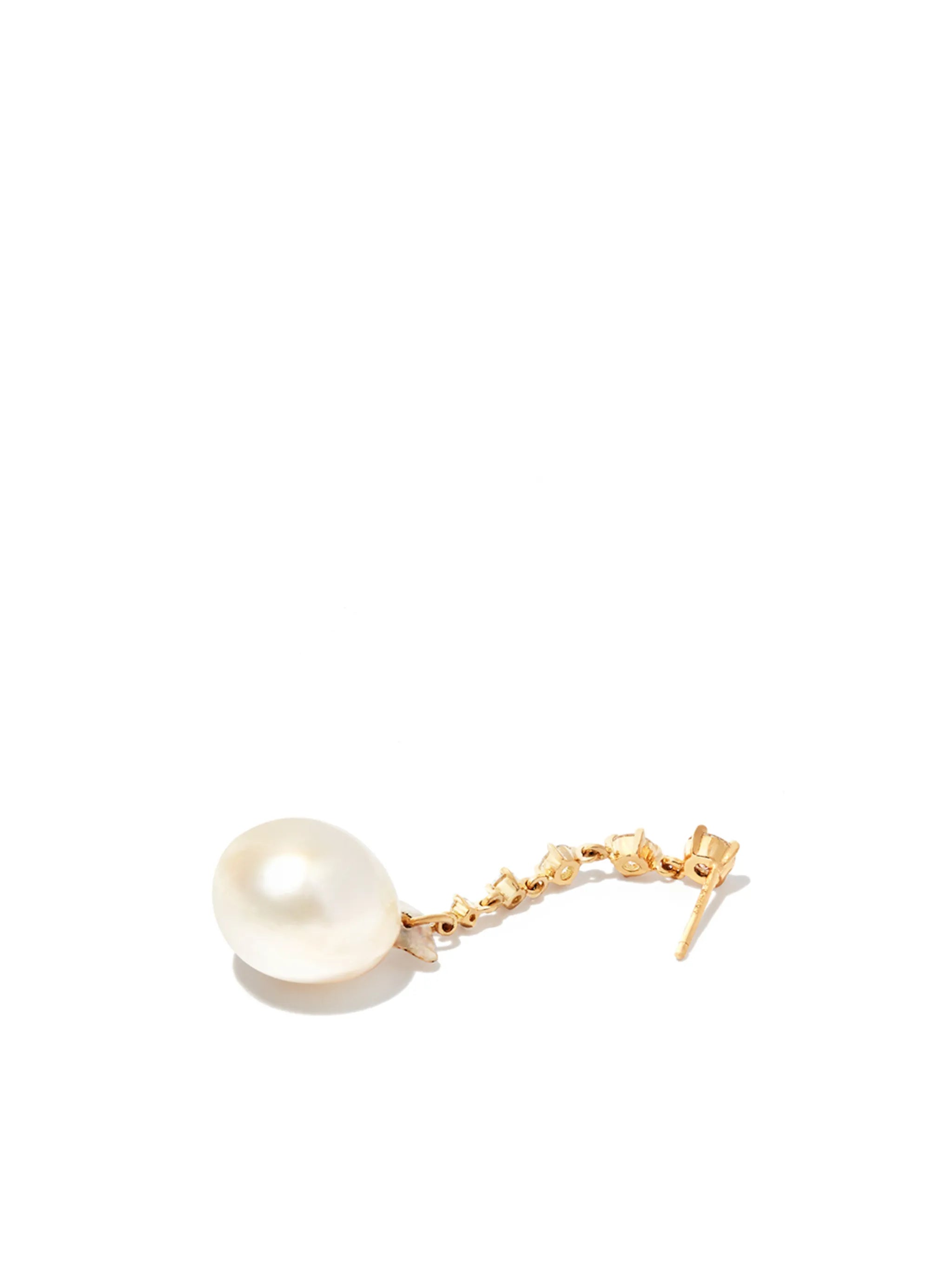 18kt yellow gold Éclat pearl and diamond earring
