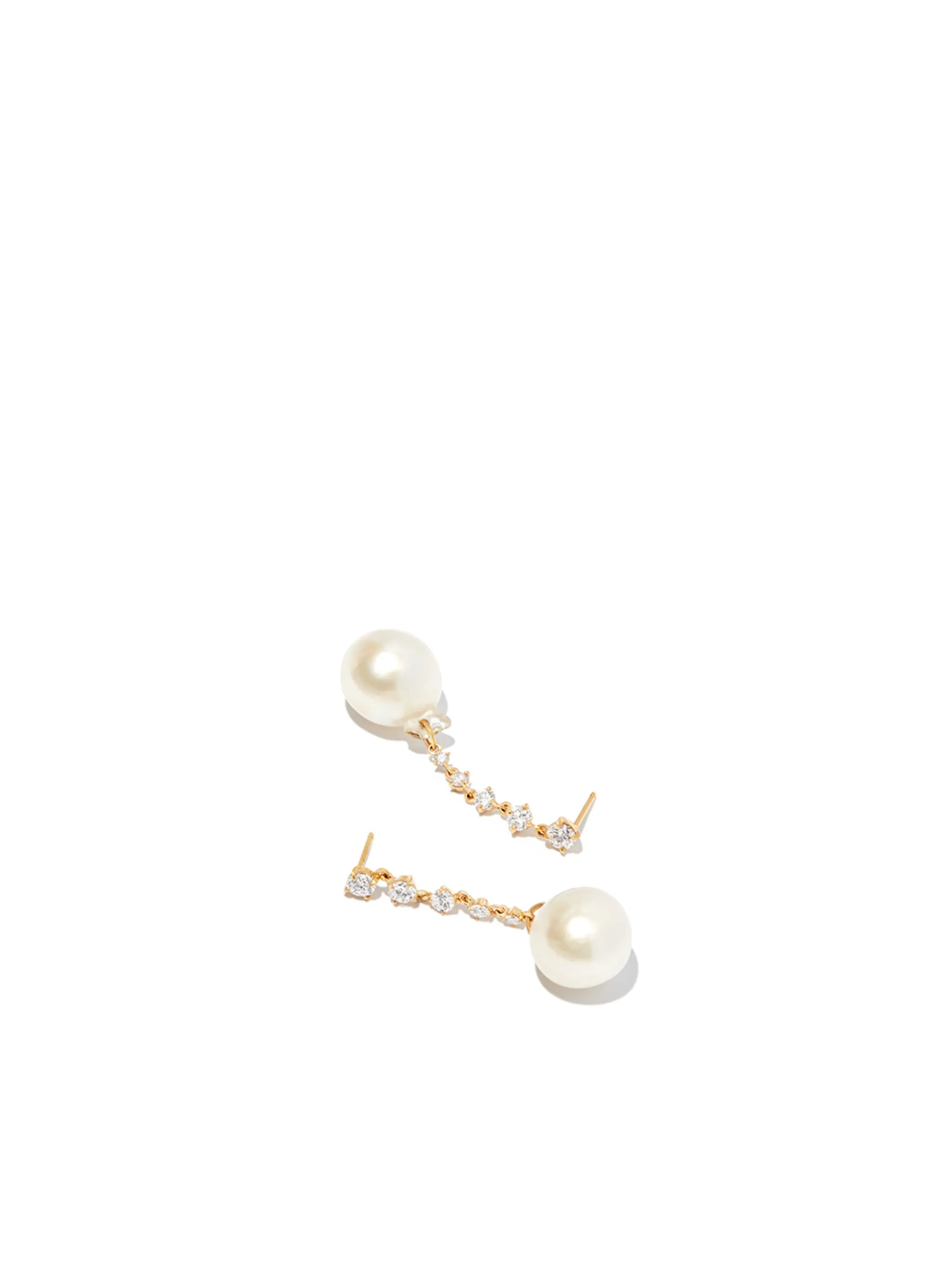 18kt yellow gold Éclat pearl and diamond earring