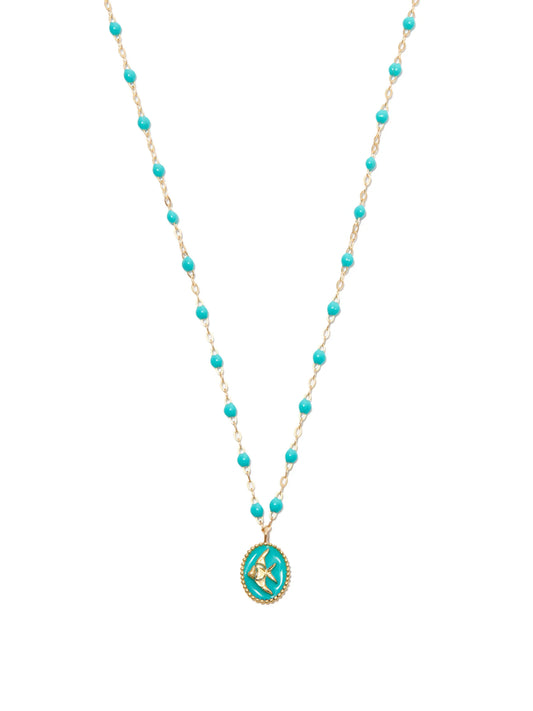 18kt yellow gold angelfish pendant necklace