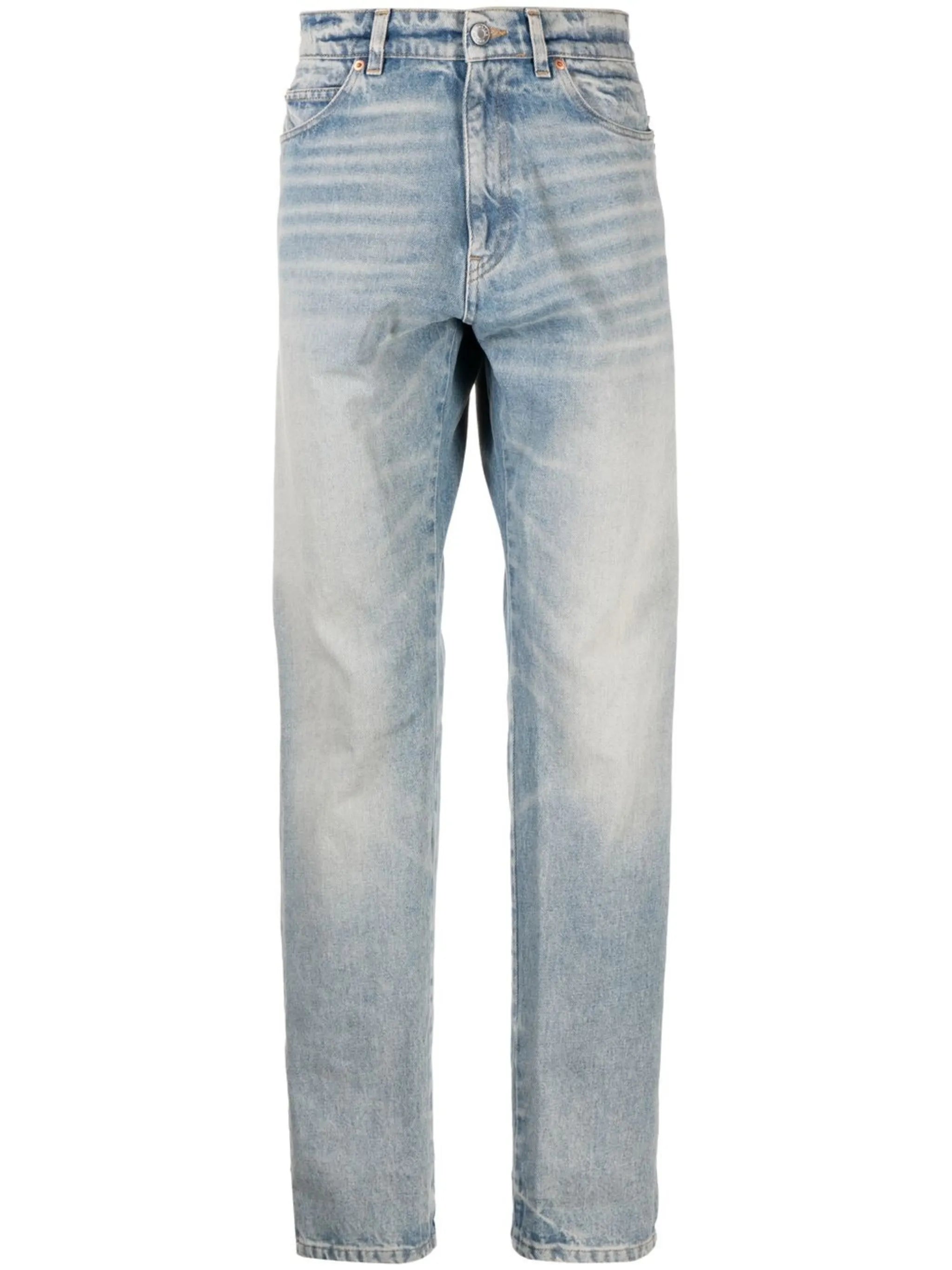 twist-loop straight-leg jeans