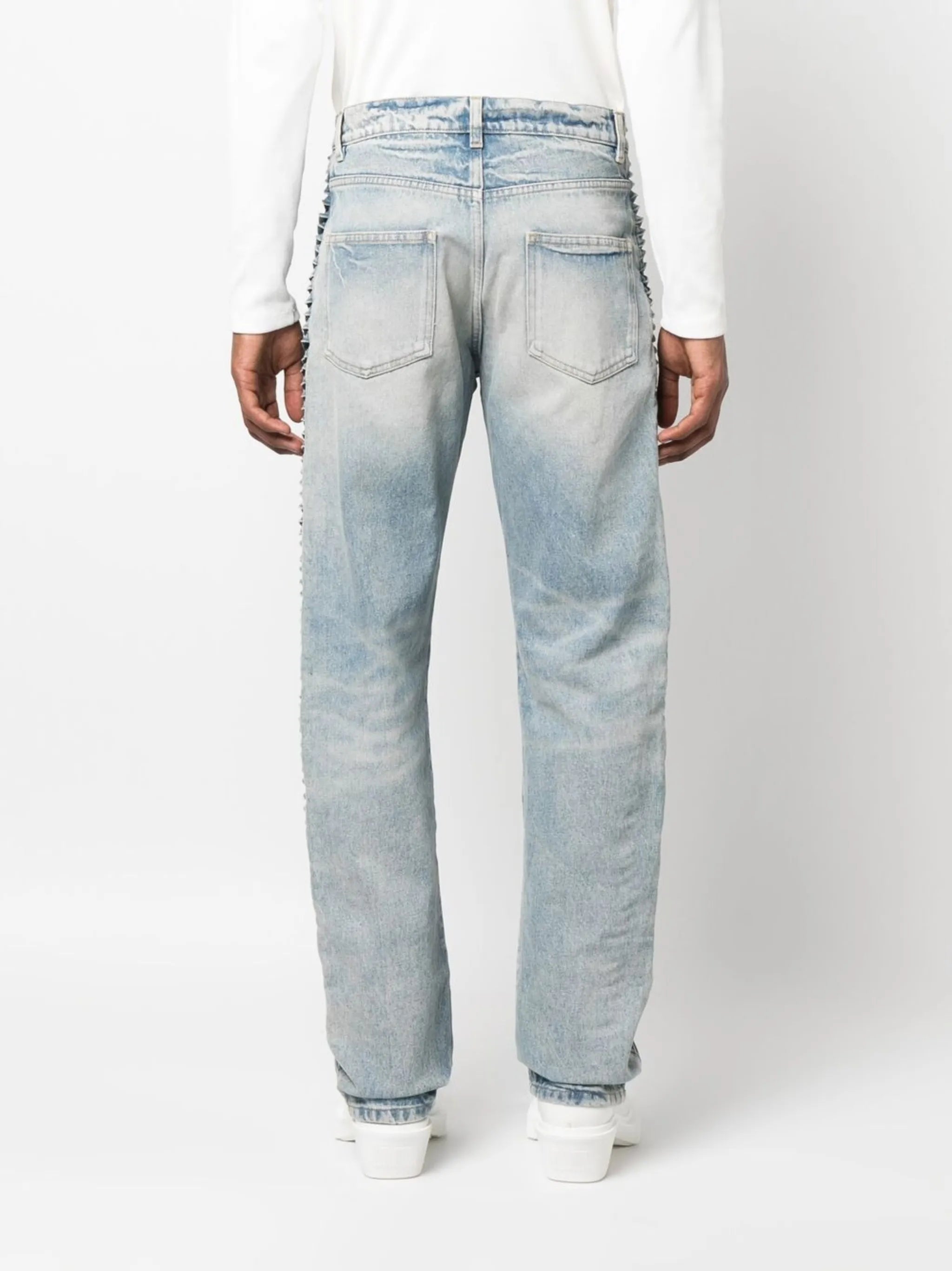 twist-loop straight-leg jeans