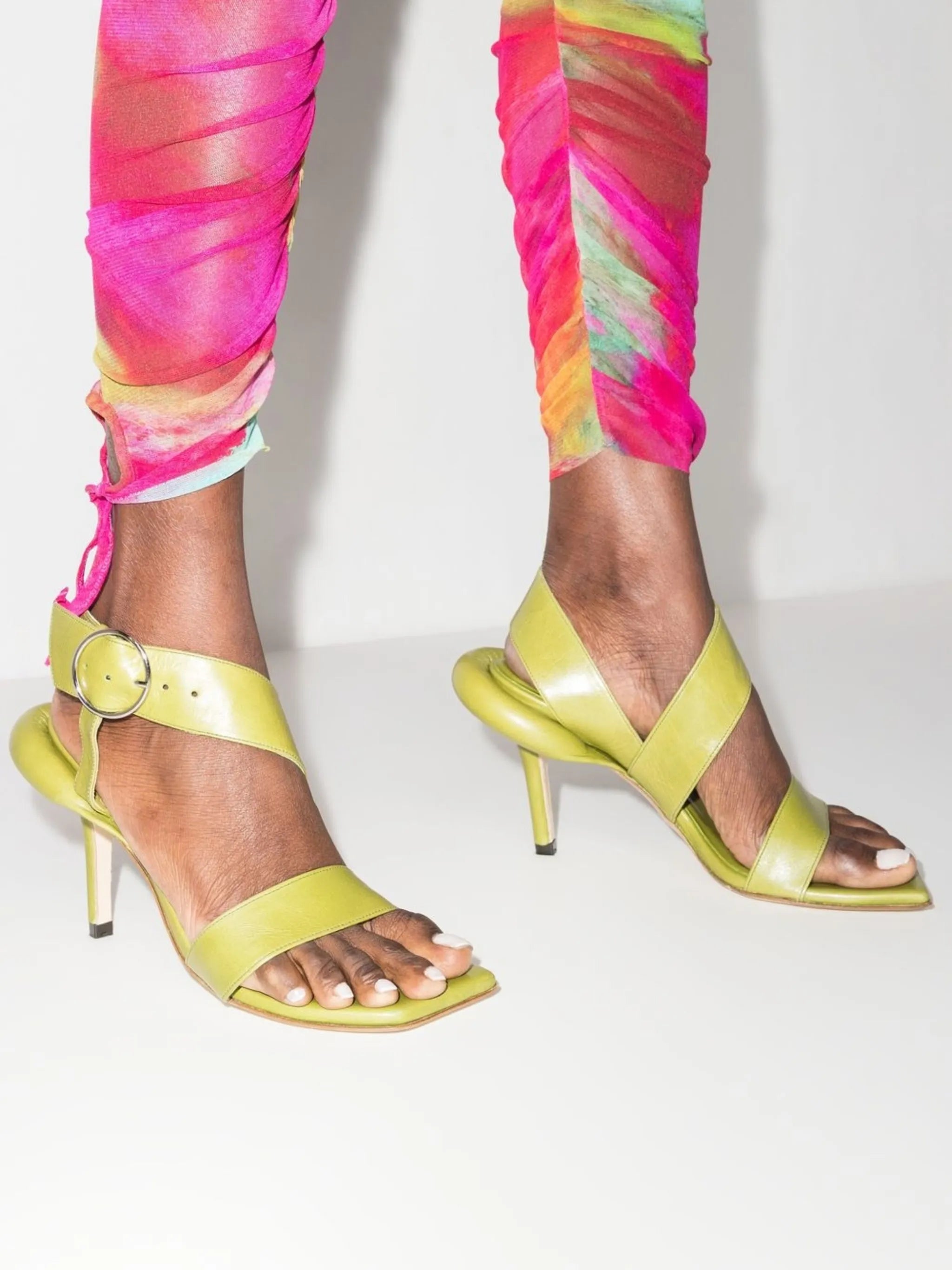 100mm ankle-strap leather sandals