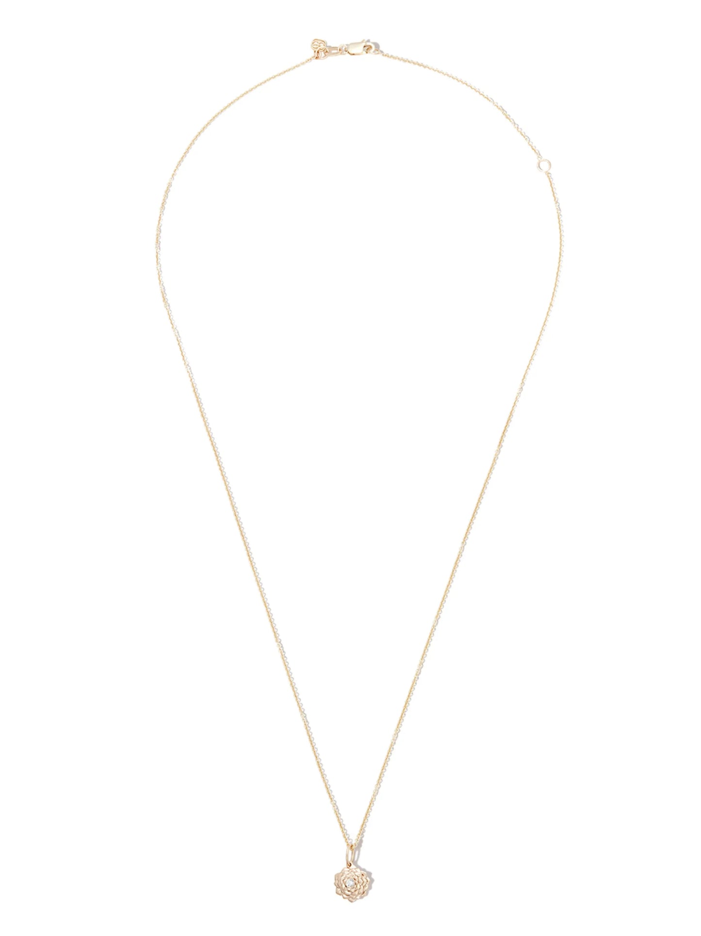 14kt yellow gold Camellia diamond necklace