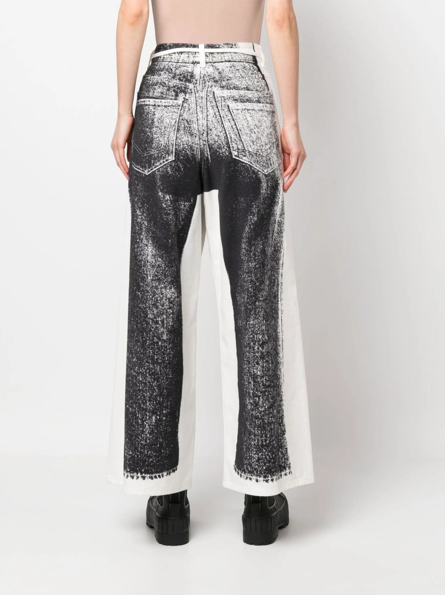 trompe l'oeil wide-leg jeans