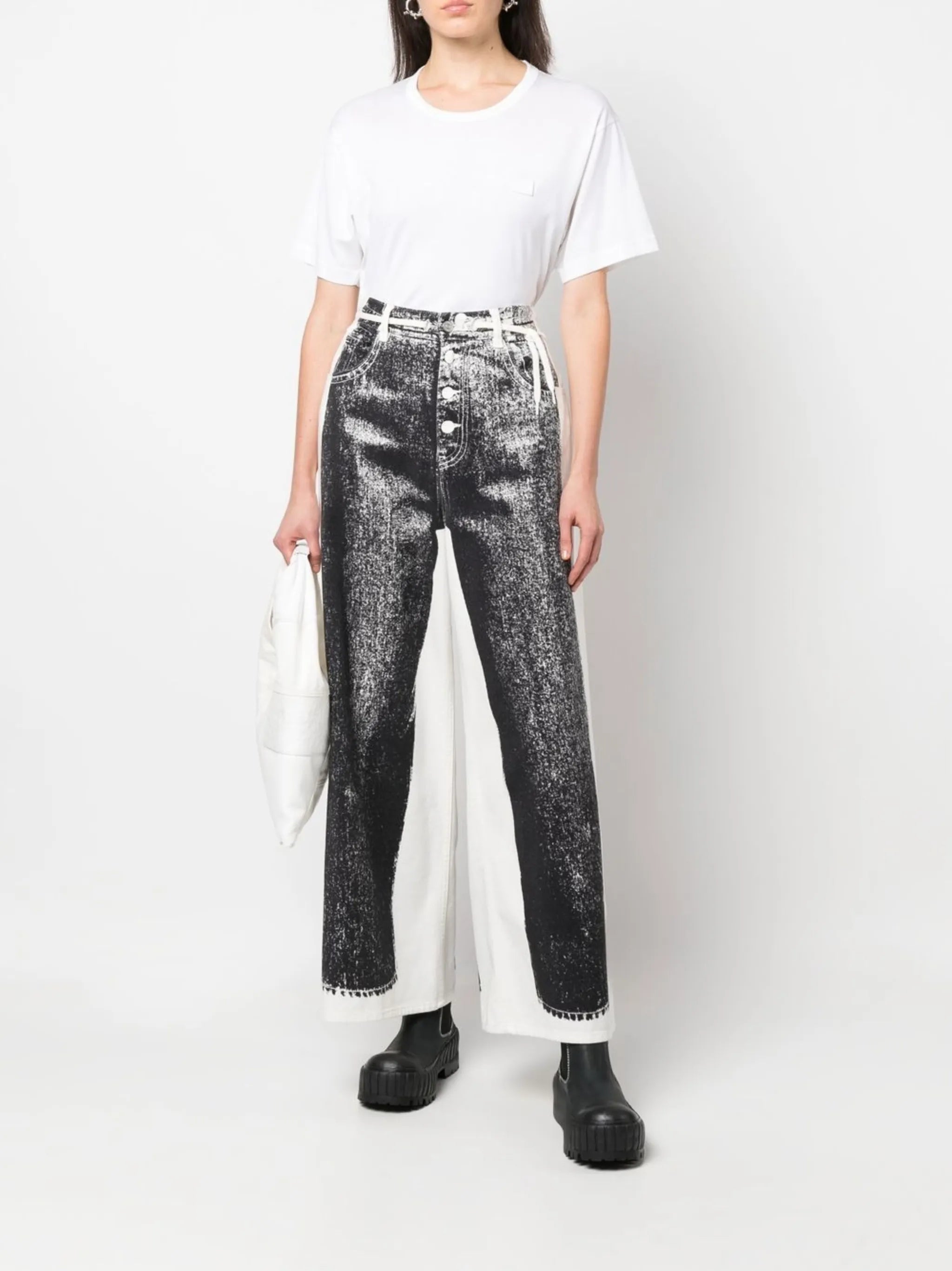 trompe l'oeil wide-leg jeans