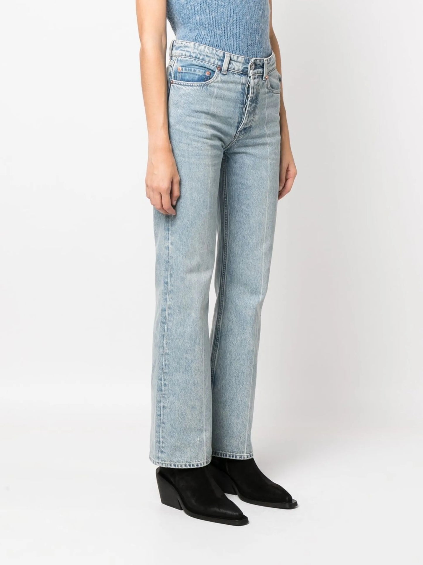 high-rise bootcut jeans
