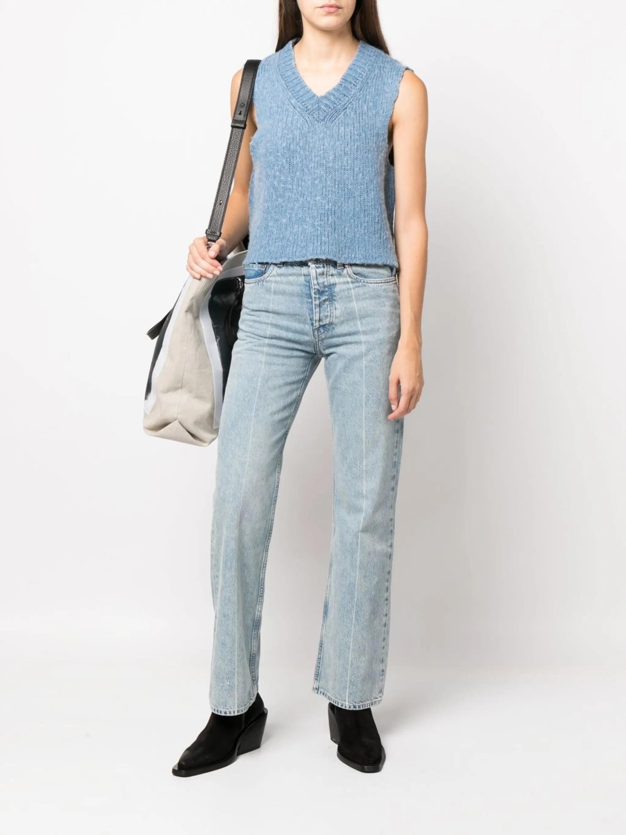 high-rise bootcut jeans