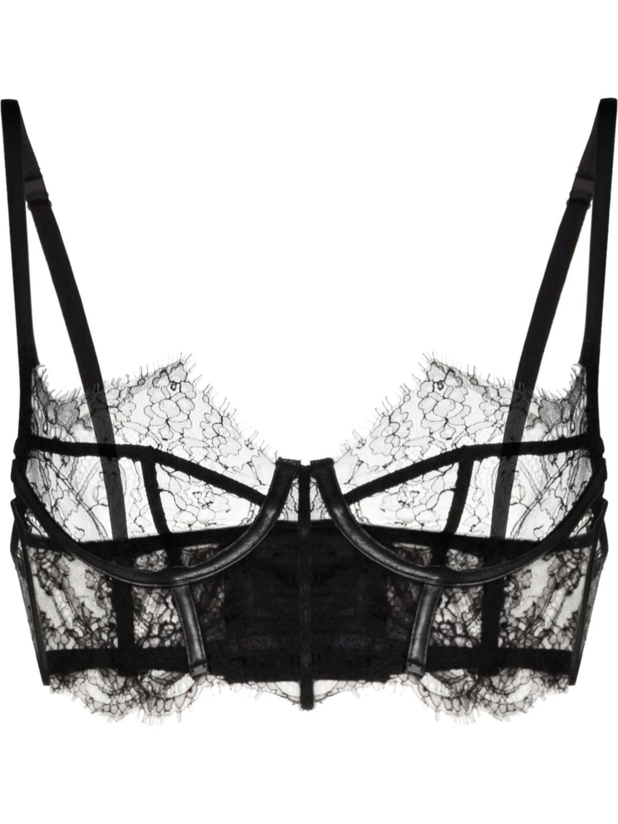 floral-lace balconette bra