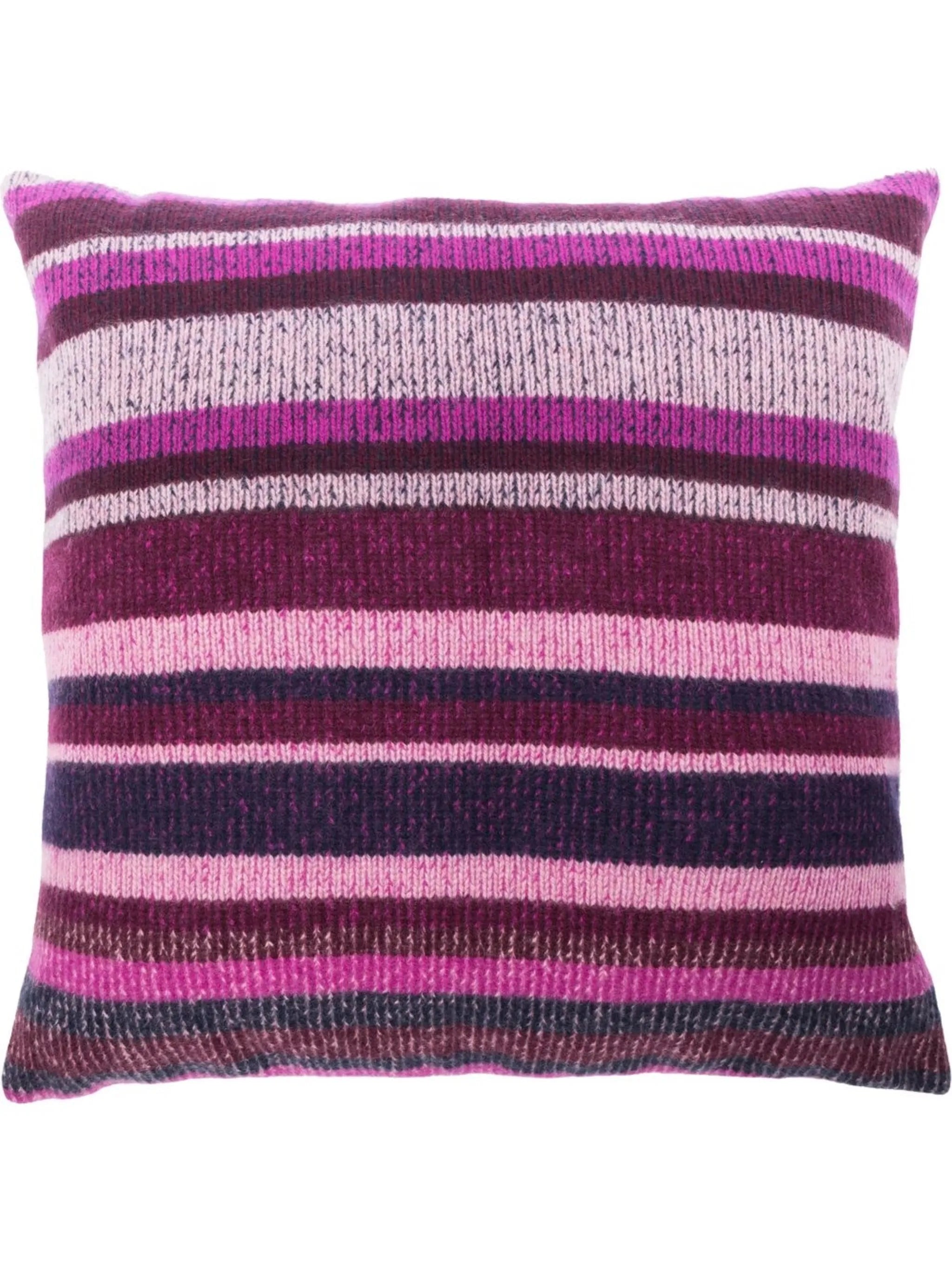 stripe-pattern cashmere cushion