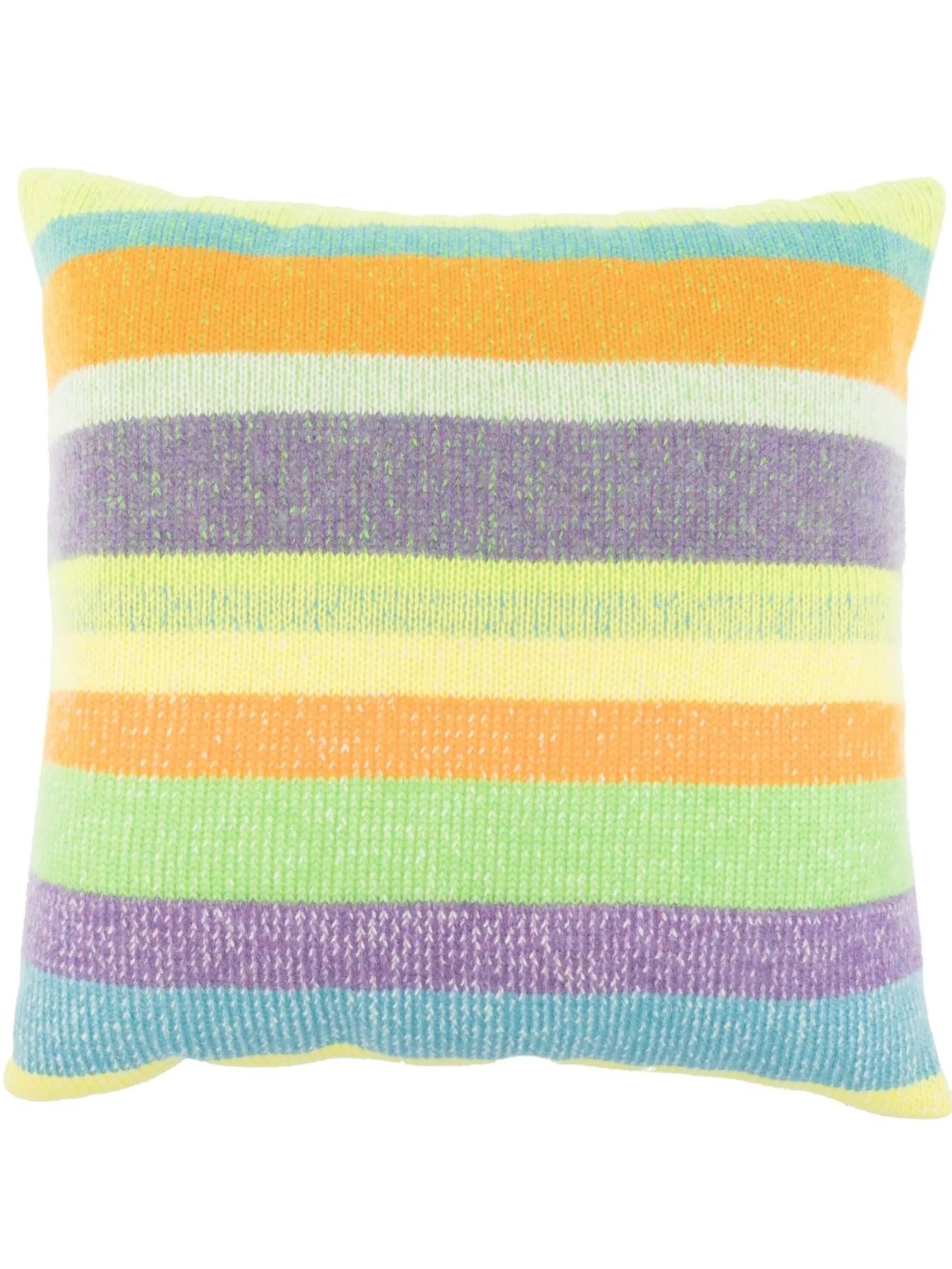 stripe-pattern cashmere cushion