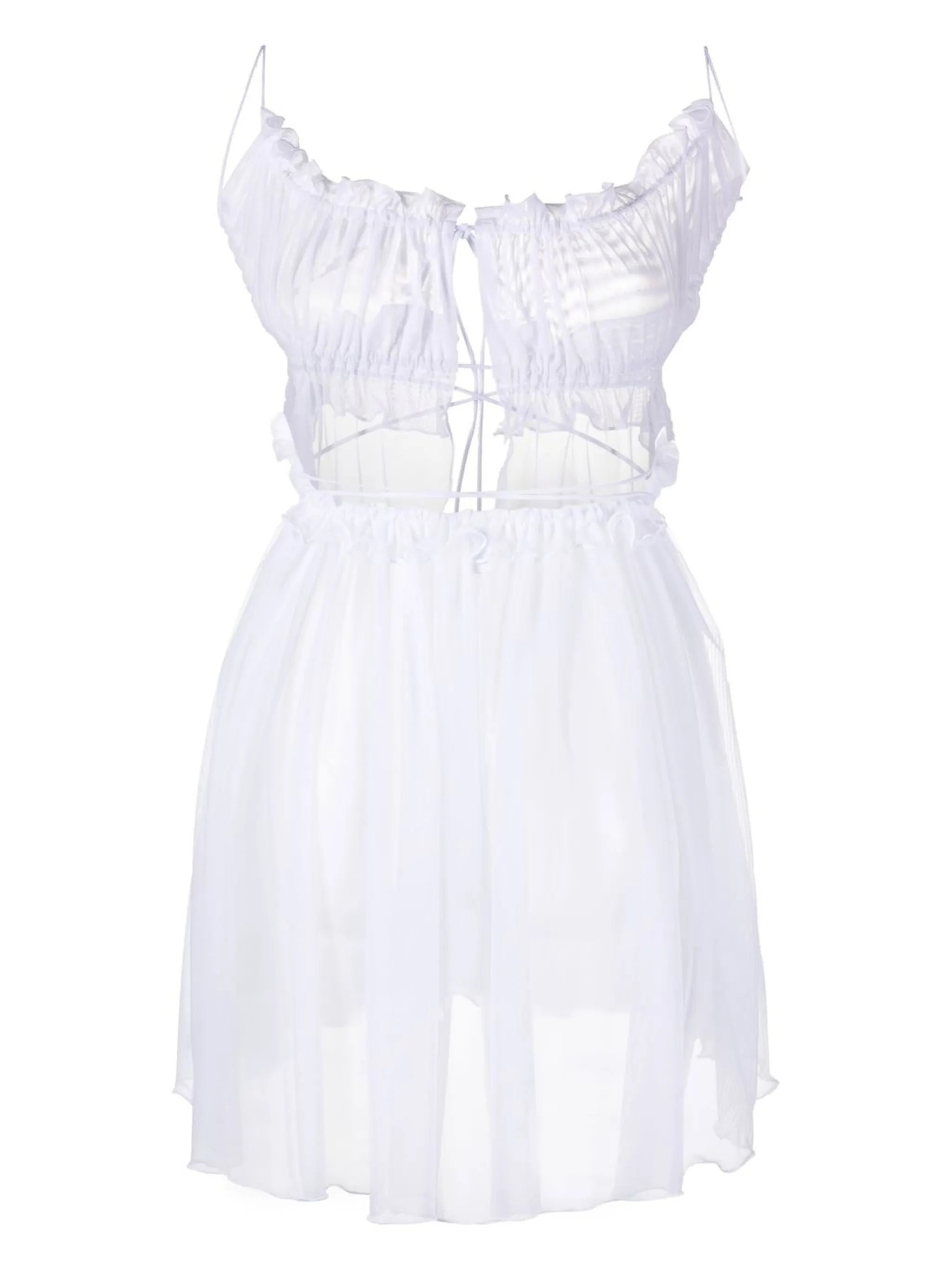 gathered-detail babydoll dress