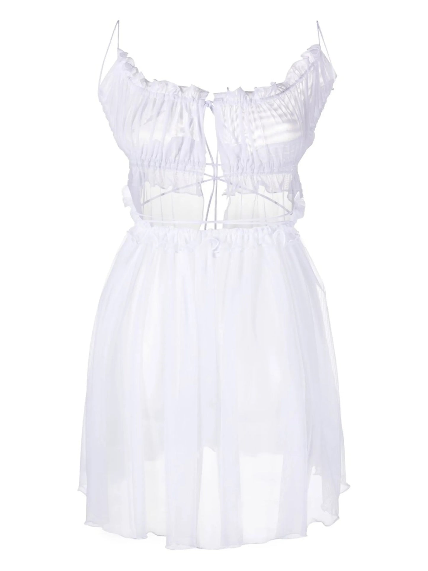 gathered-detail babydoll dress