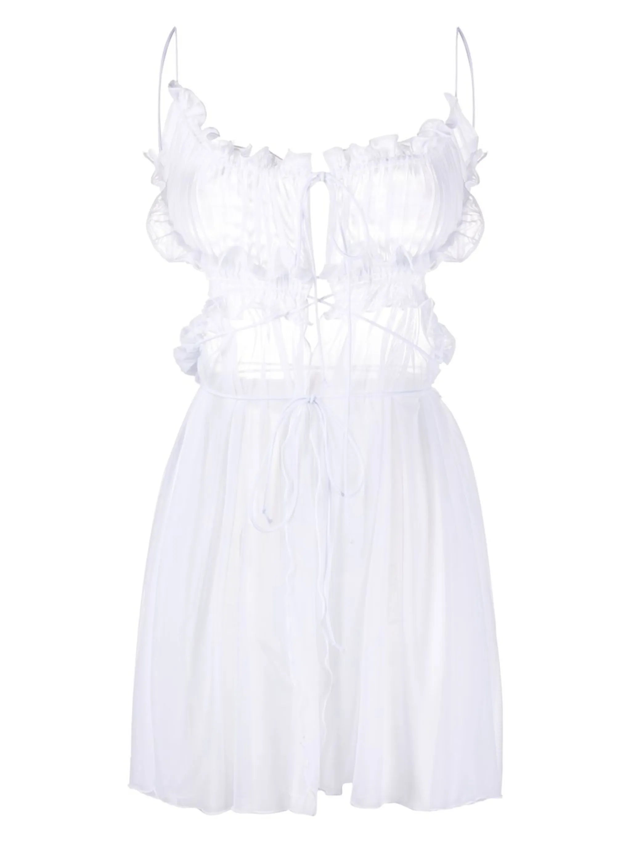 gathered-detail babydoll dress