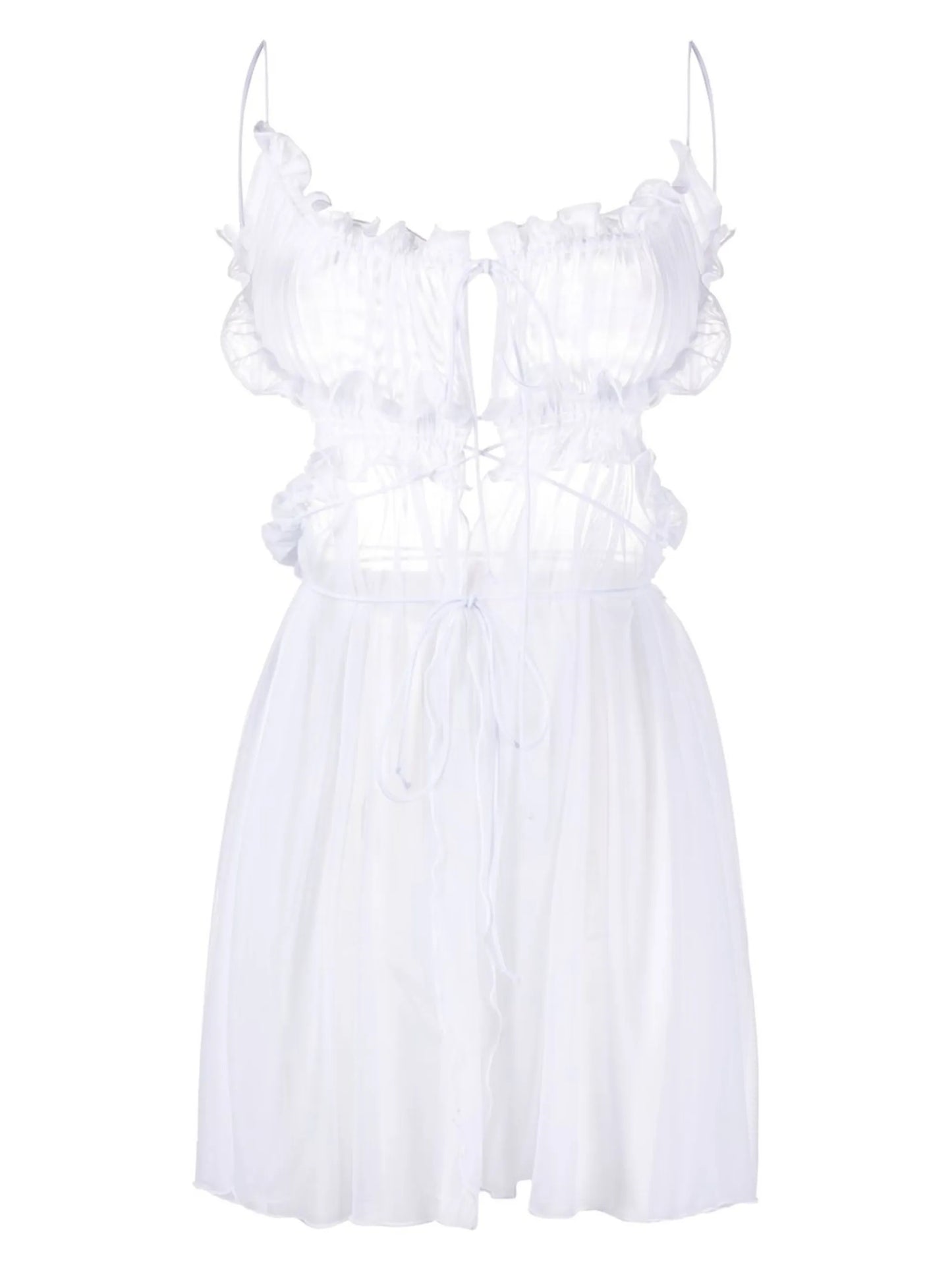gathered-detail babydoll dress
