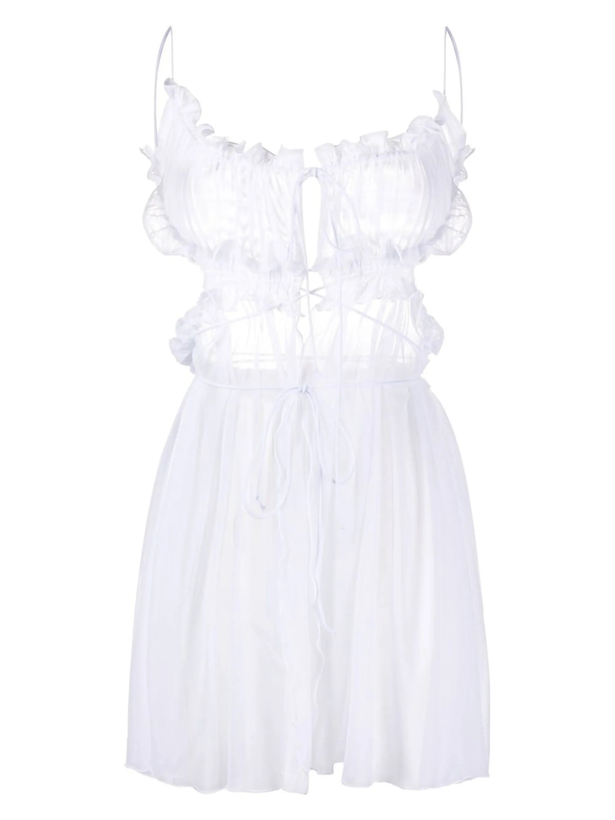 gathered-detail babydoll dress