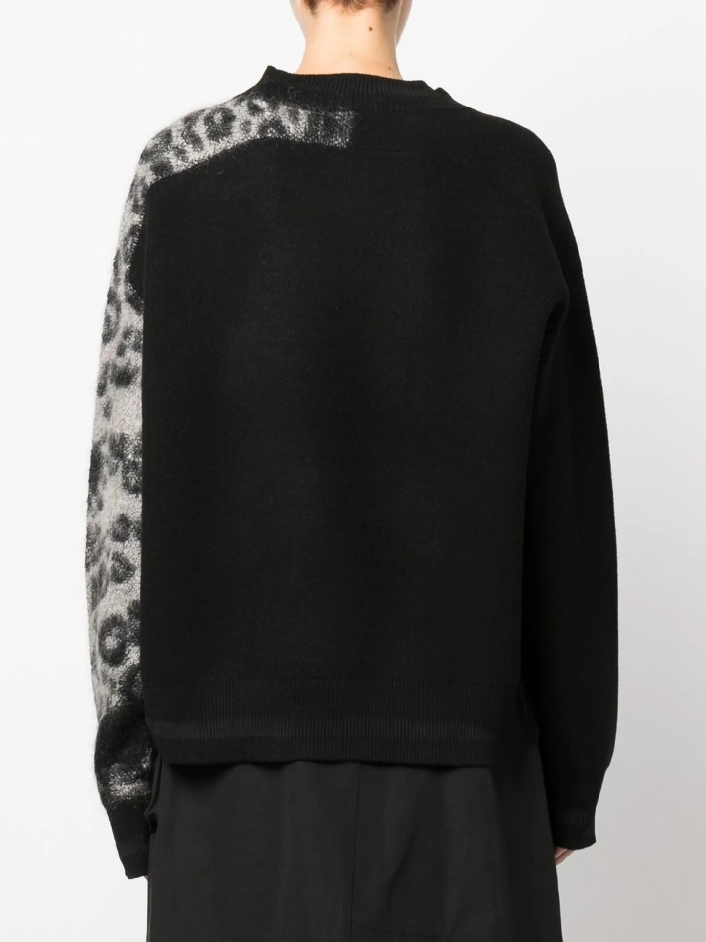 leopard-print crewneck jumper