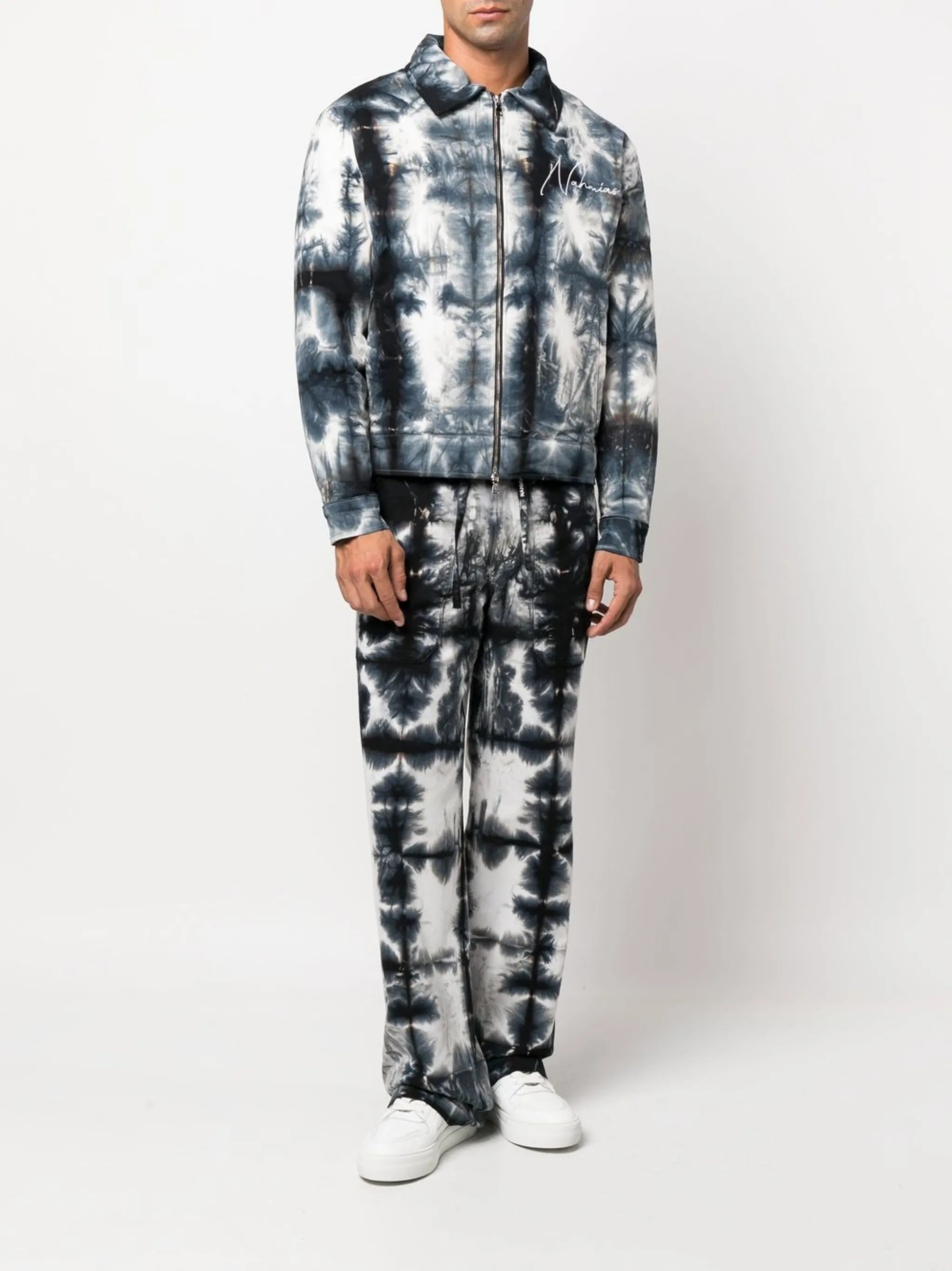 tie-dye straight-leg trousers