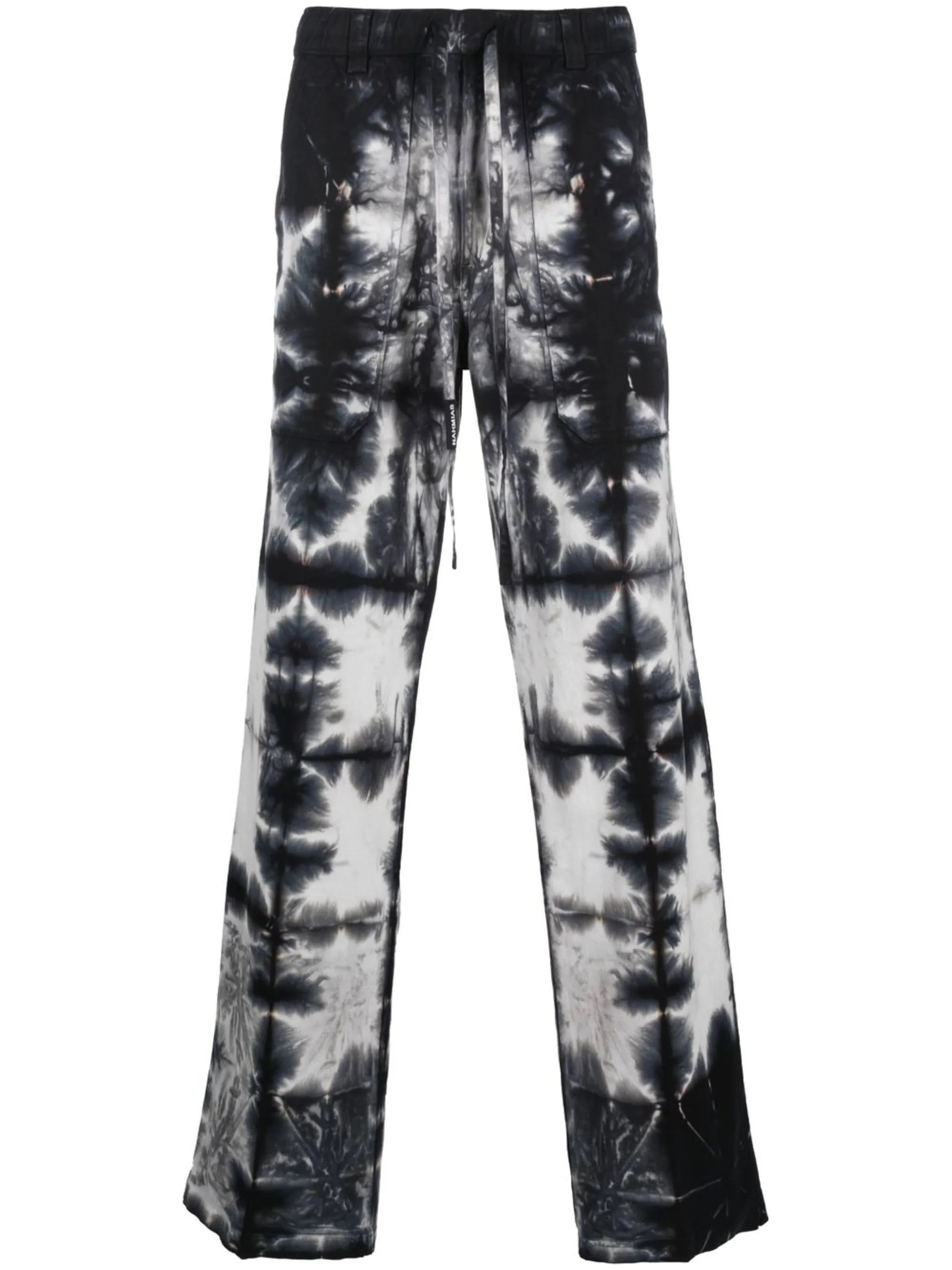 tie-dye straight-leg trousers