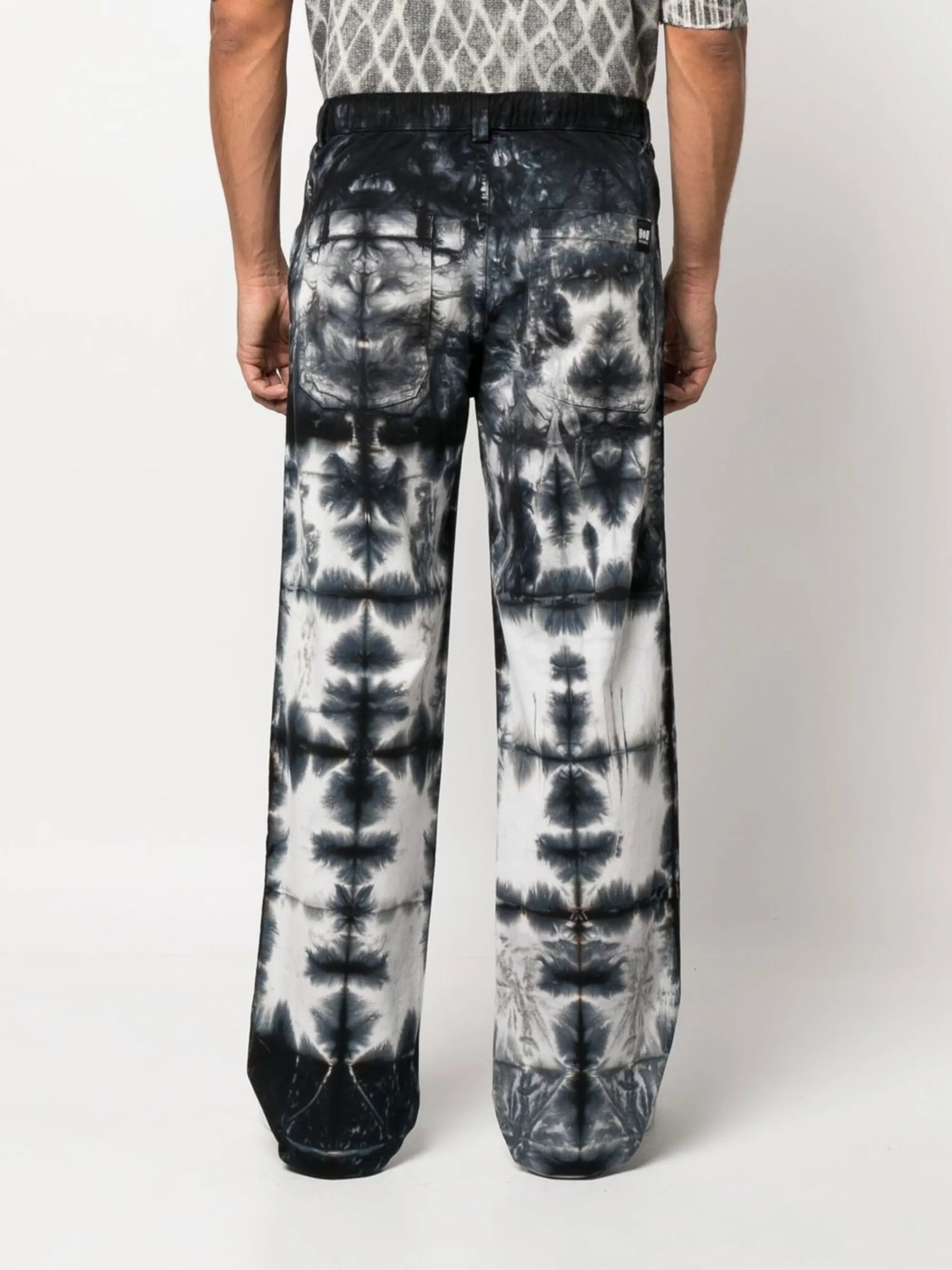 tie-dye straight-leg trousers