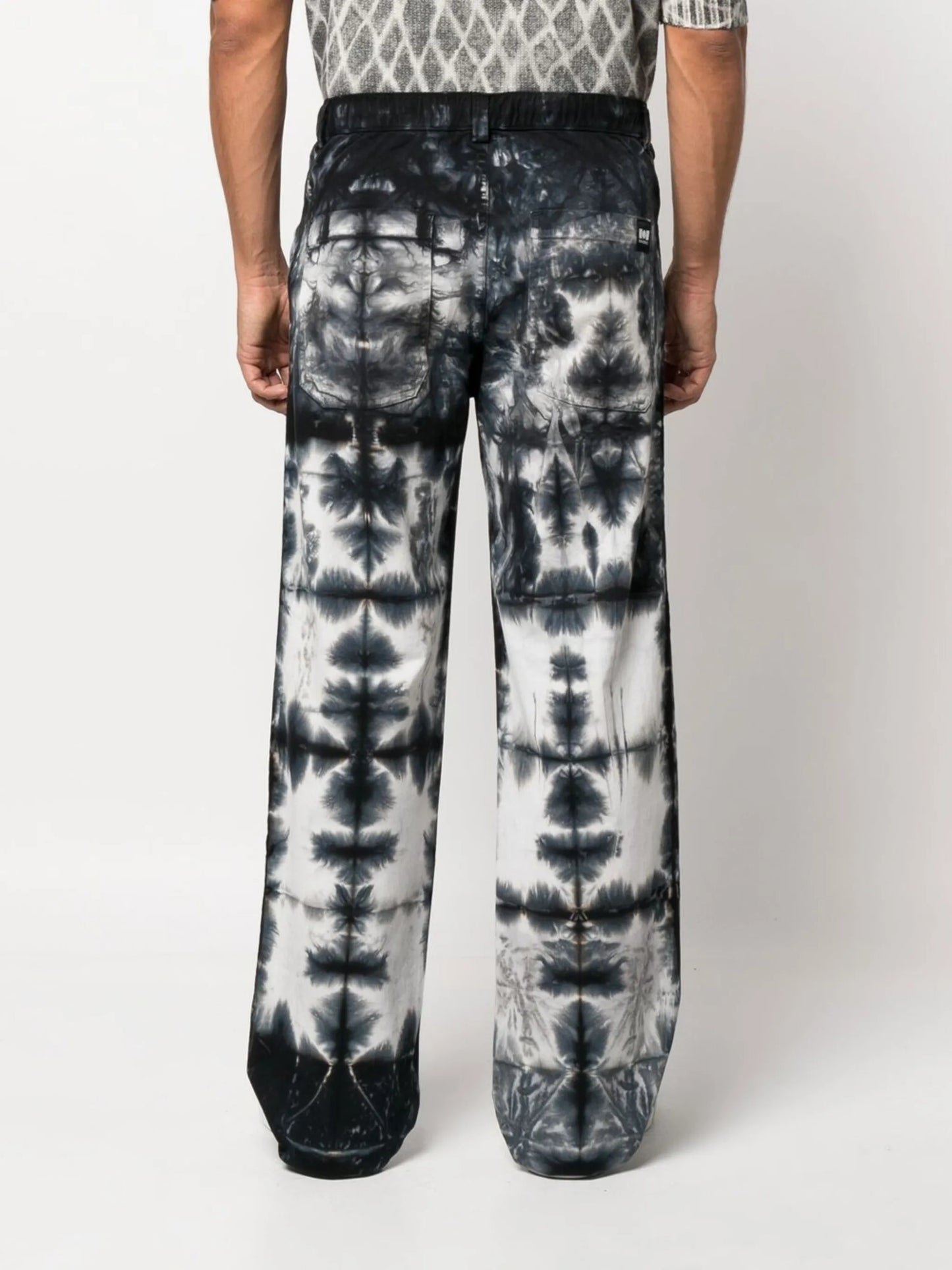 tie-dye straight-leg trousers