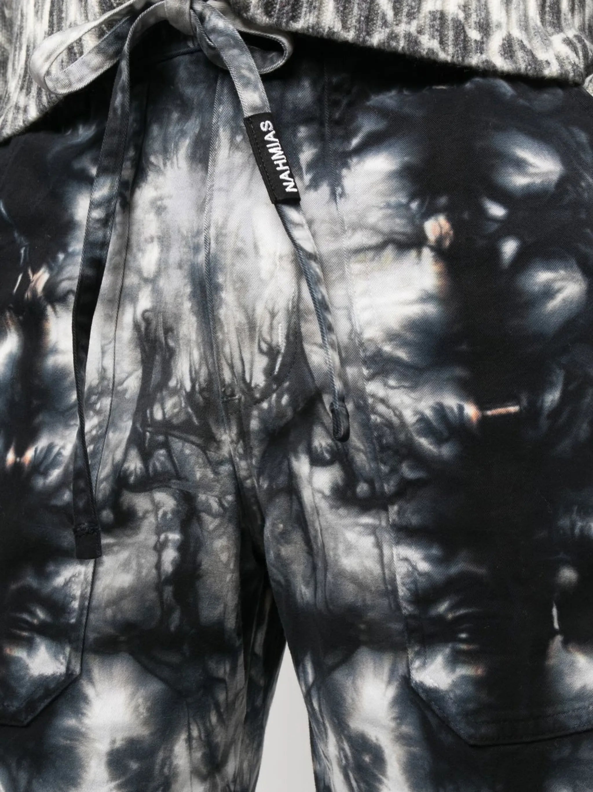 tie-dye straight-leg trousers