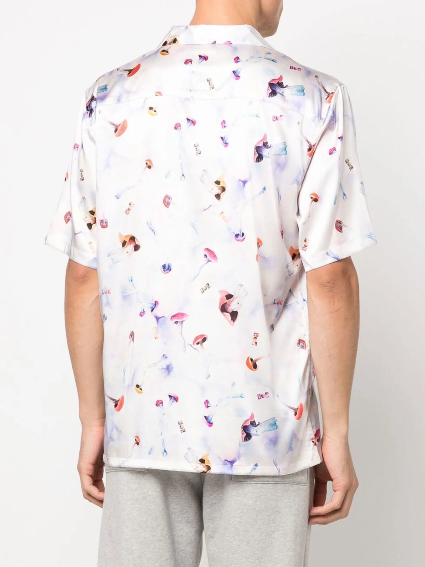 graphic-print silk shirt