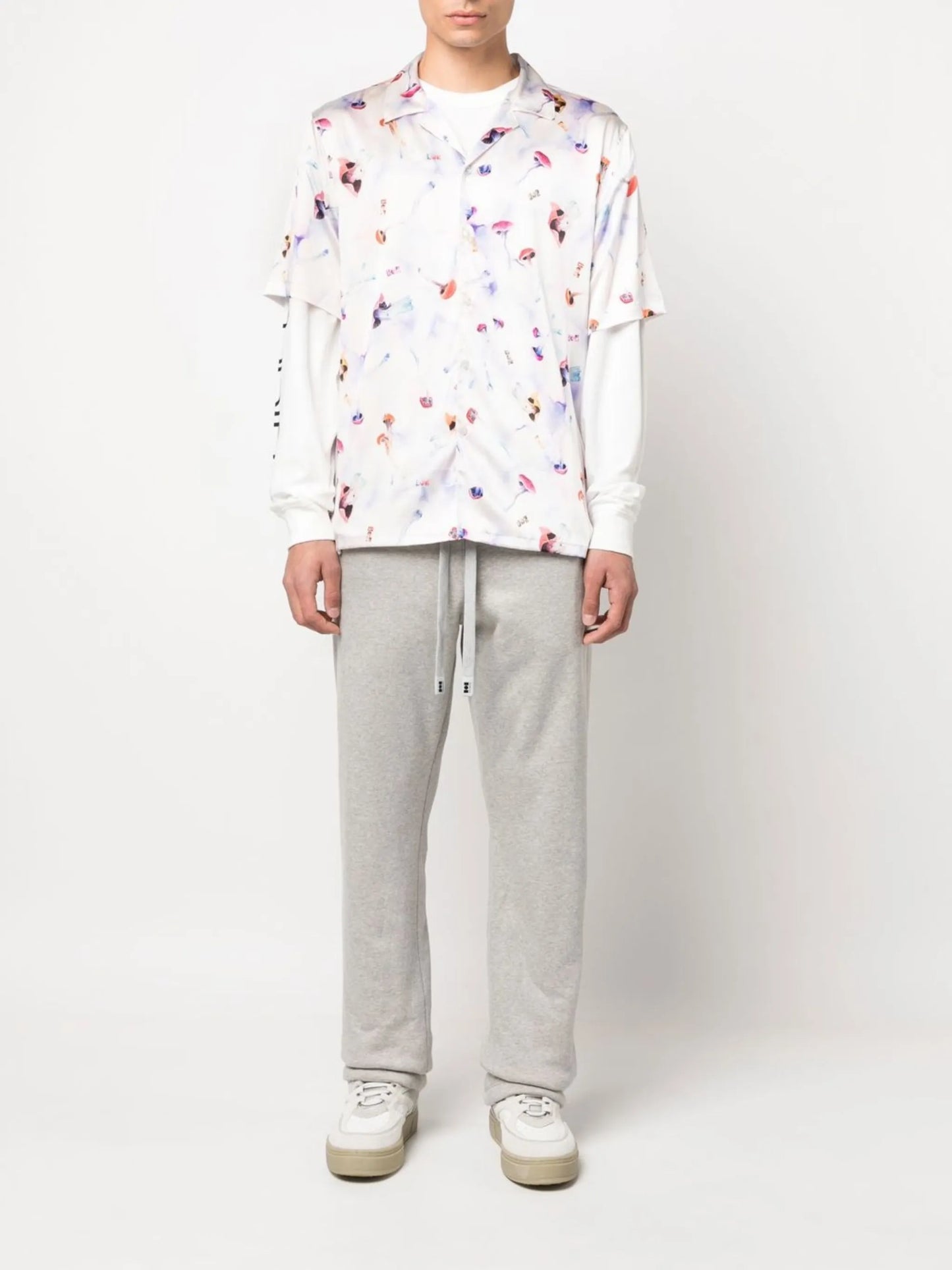 graphic-print silk shirt