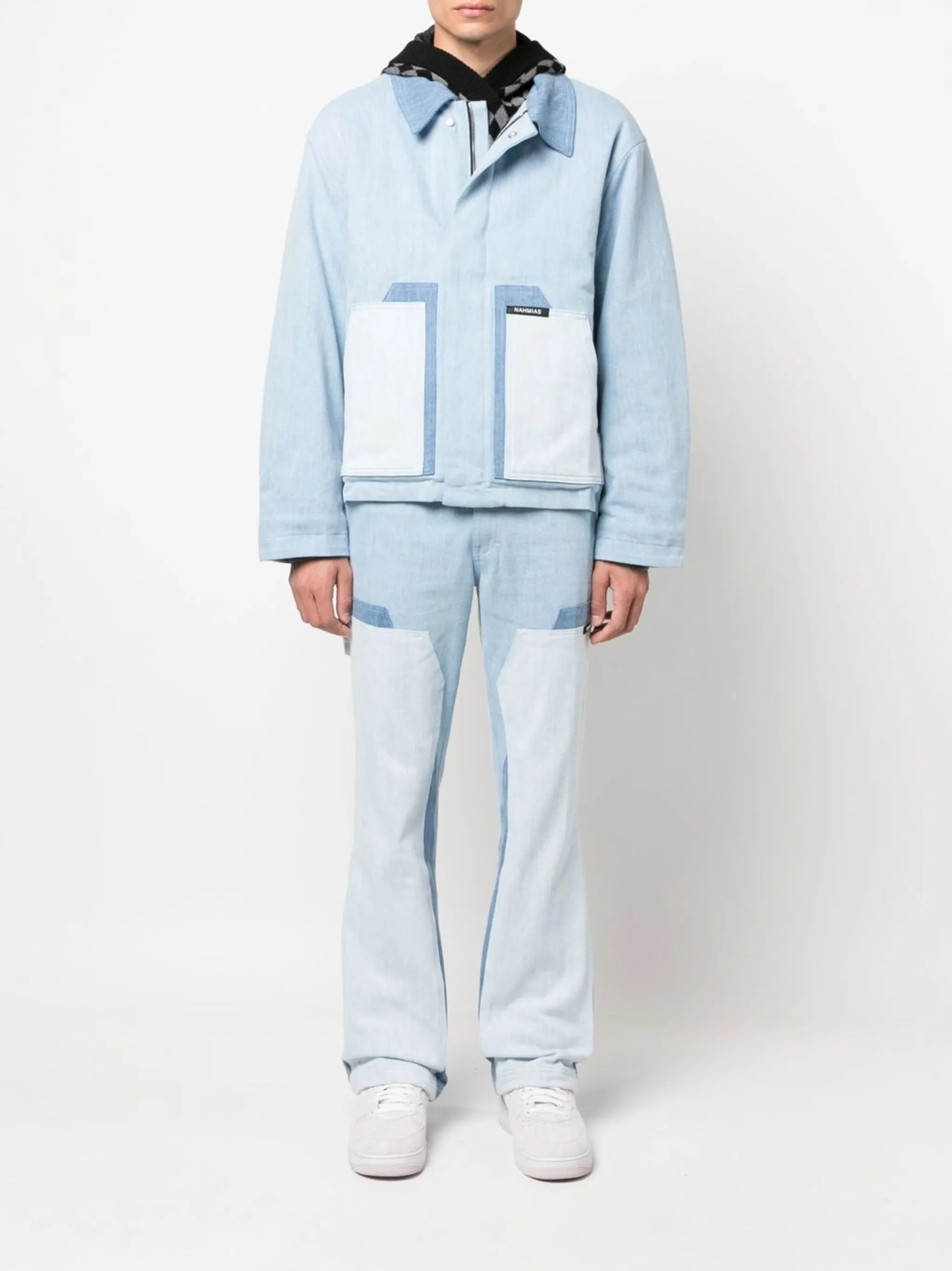 straight-leg panelled jeans