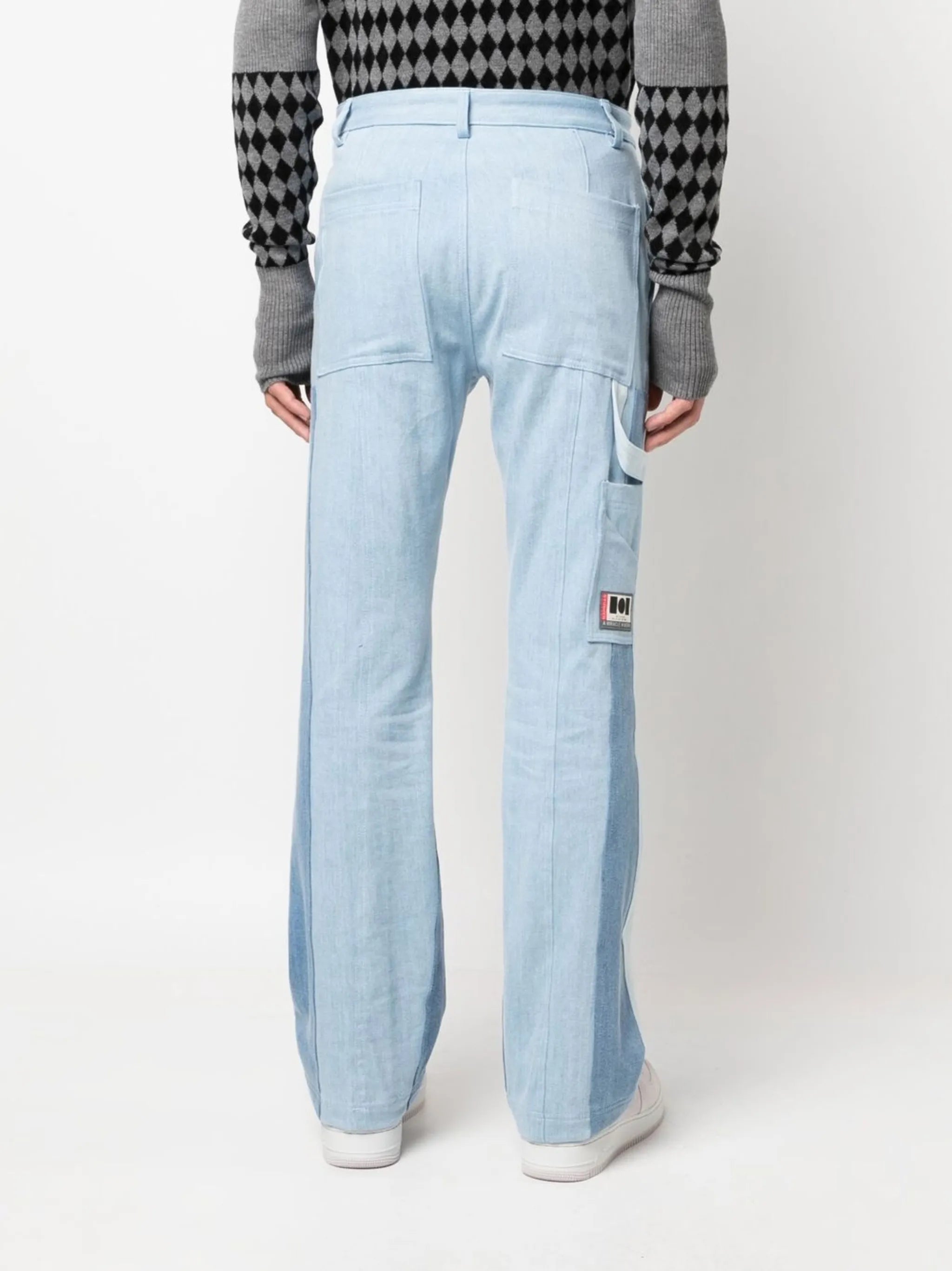 straight-leg panelled jeans