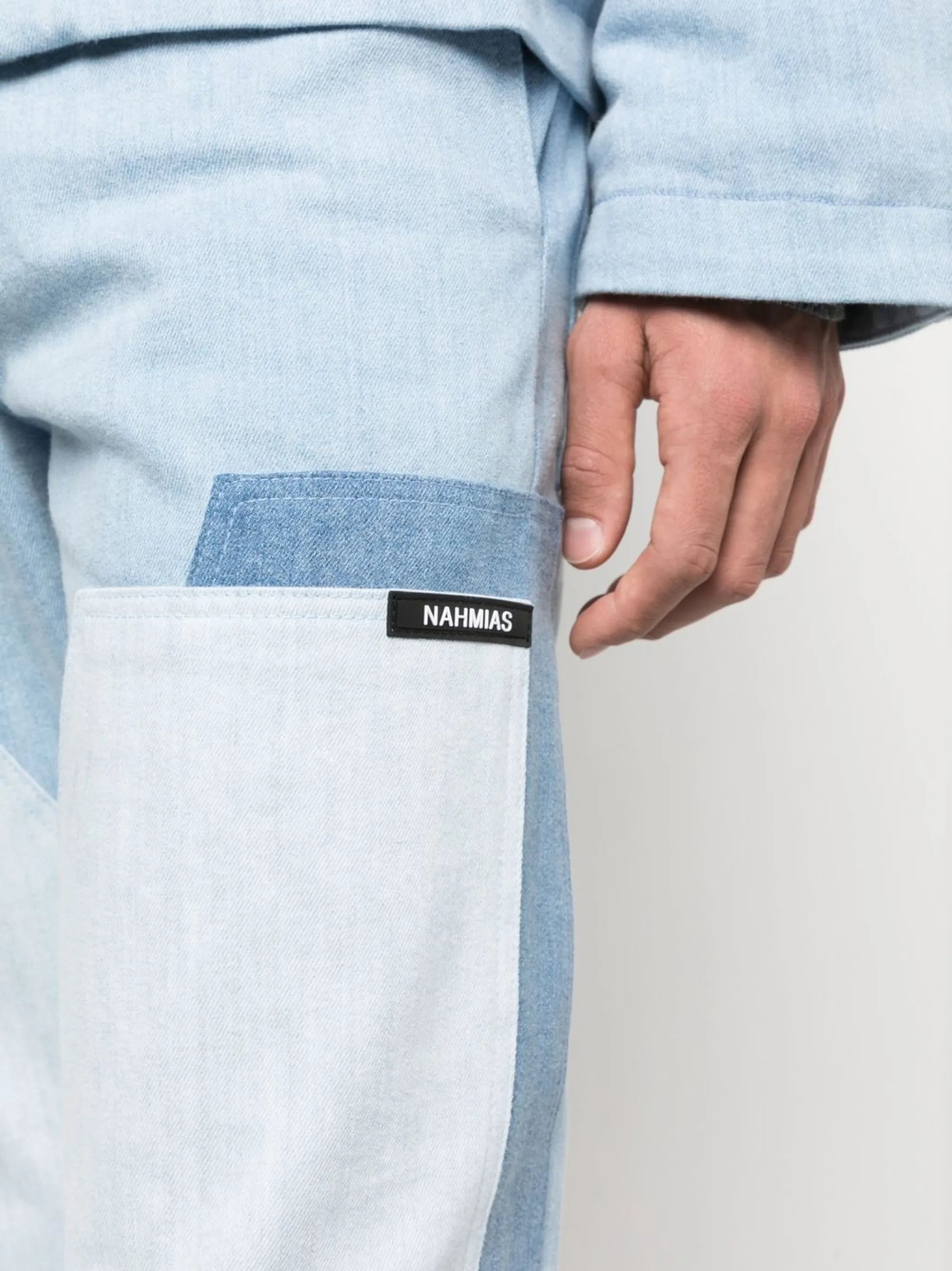 straight-leg panelled jeans