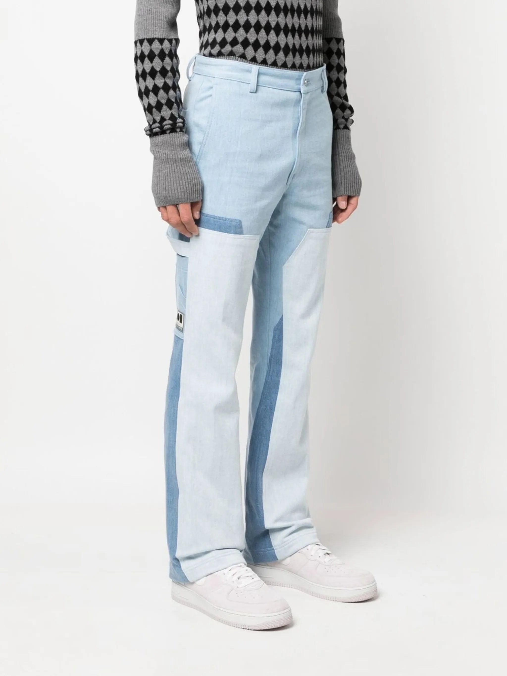 straight-leg panelled jeans