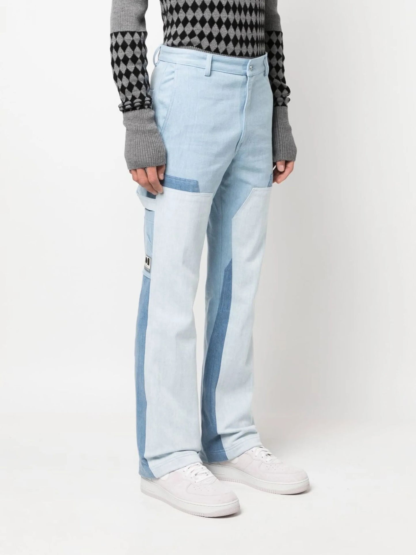 straight-leg panelled jeans