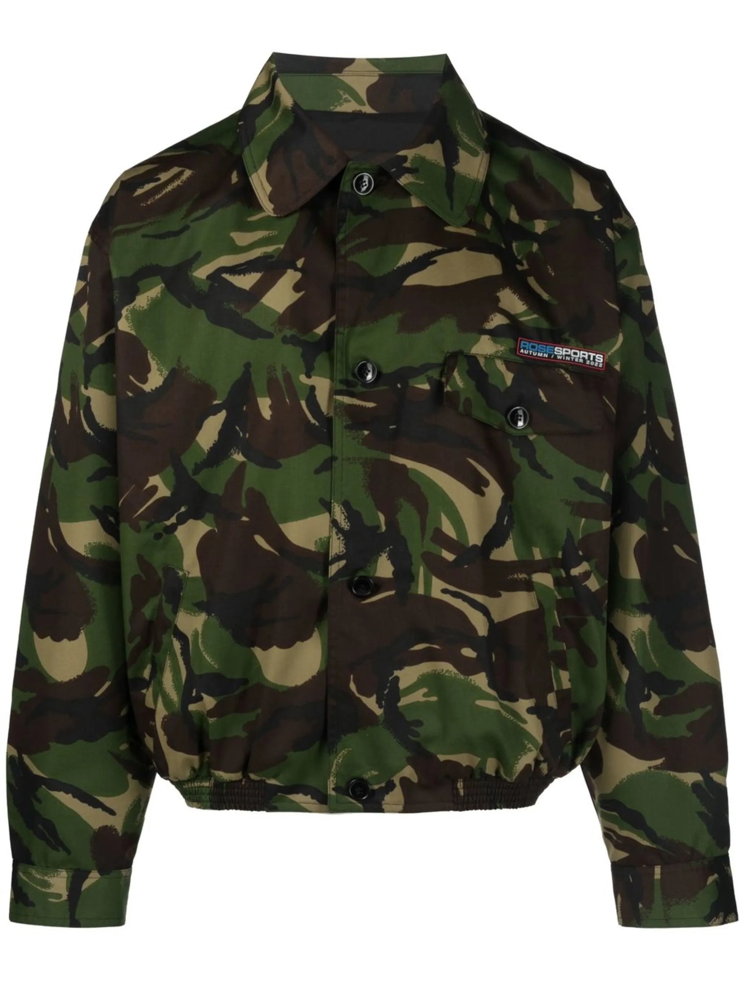 camouflage-print button-fastening jacket