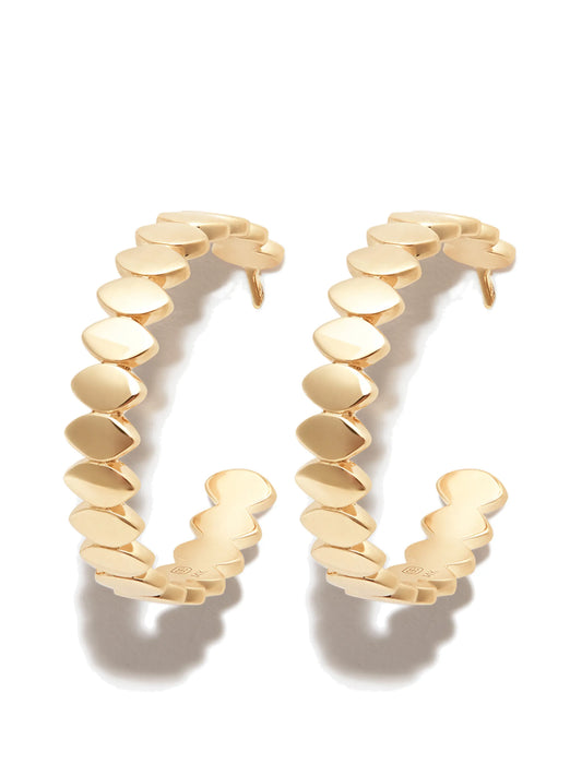medium 14kt yellow Marquis gold hoops