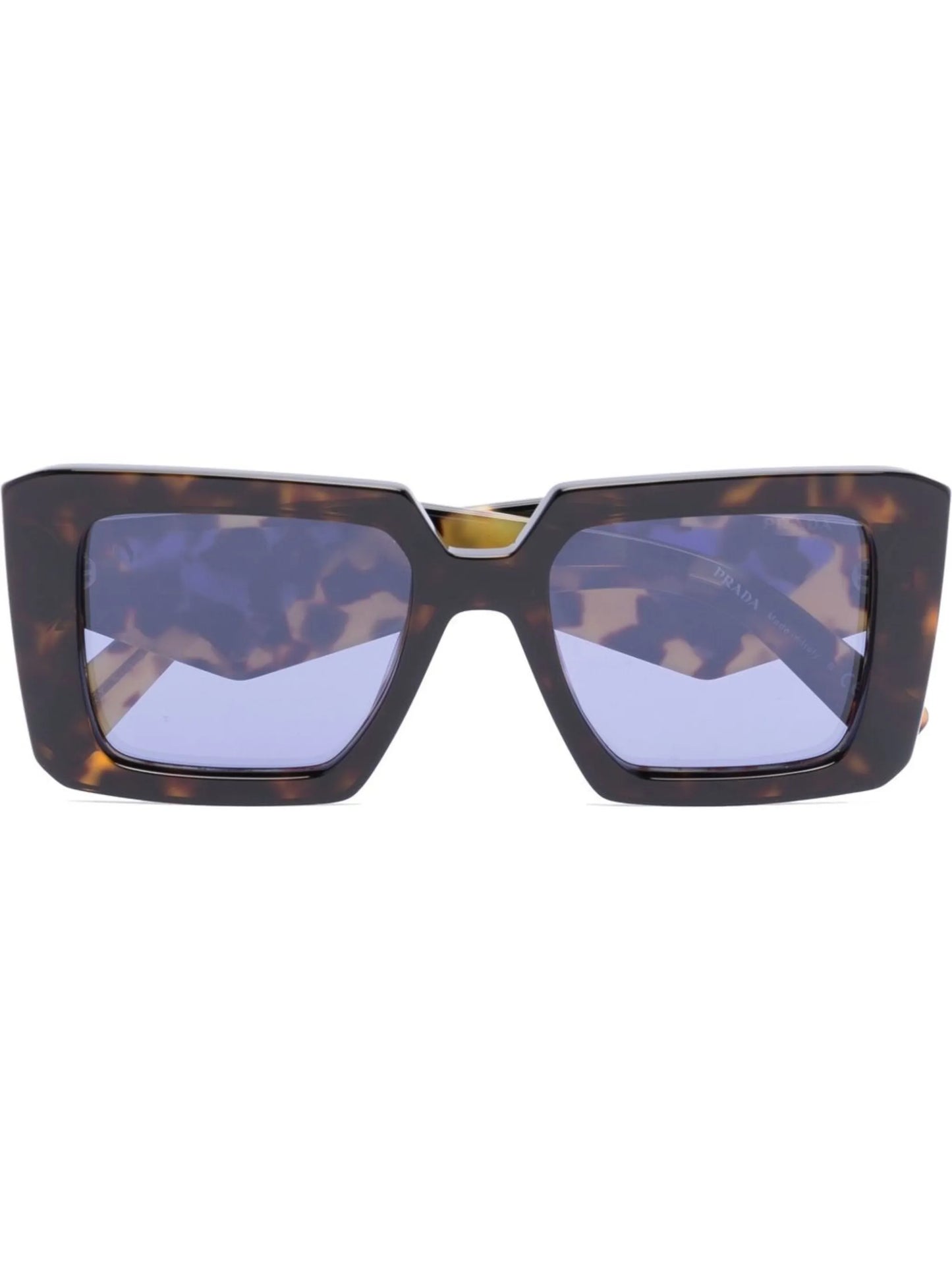 tortoiseshell-effect rectangle-frame sunglasses