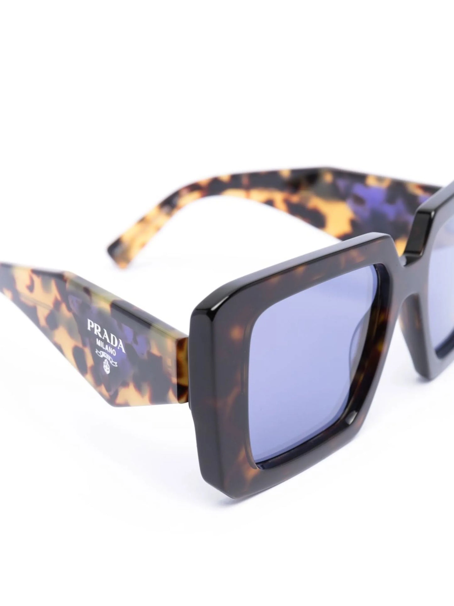 tortoiseshell-effect rectangle-frame sunglasses