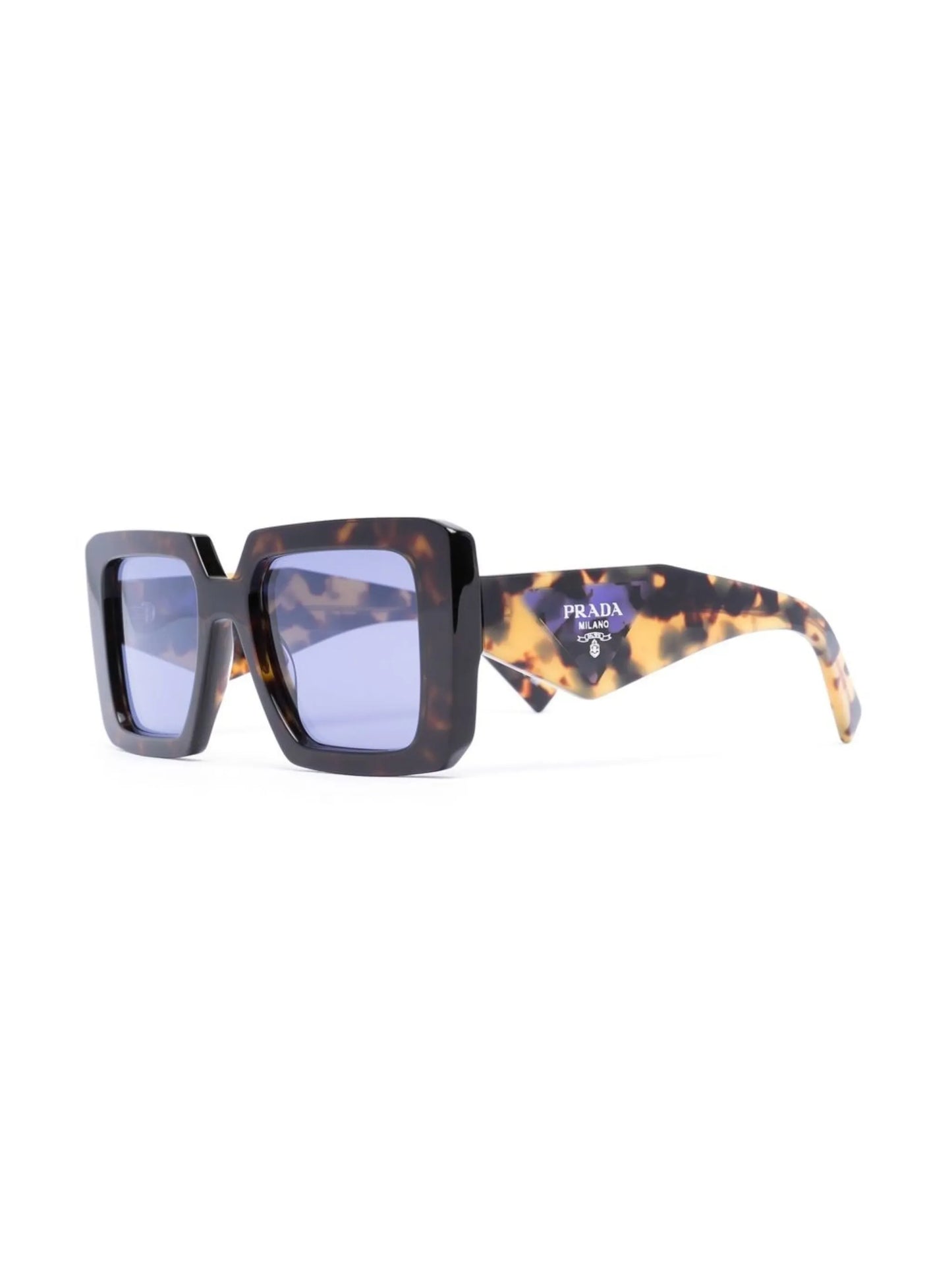 tortoiseshell-effect rectangle-frame sunglasses