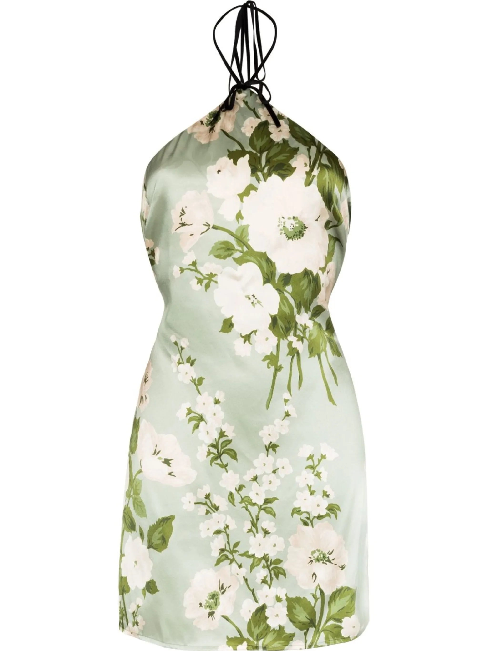 Poppie floral-print halterneck minidress